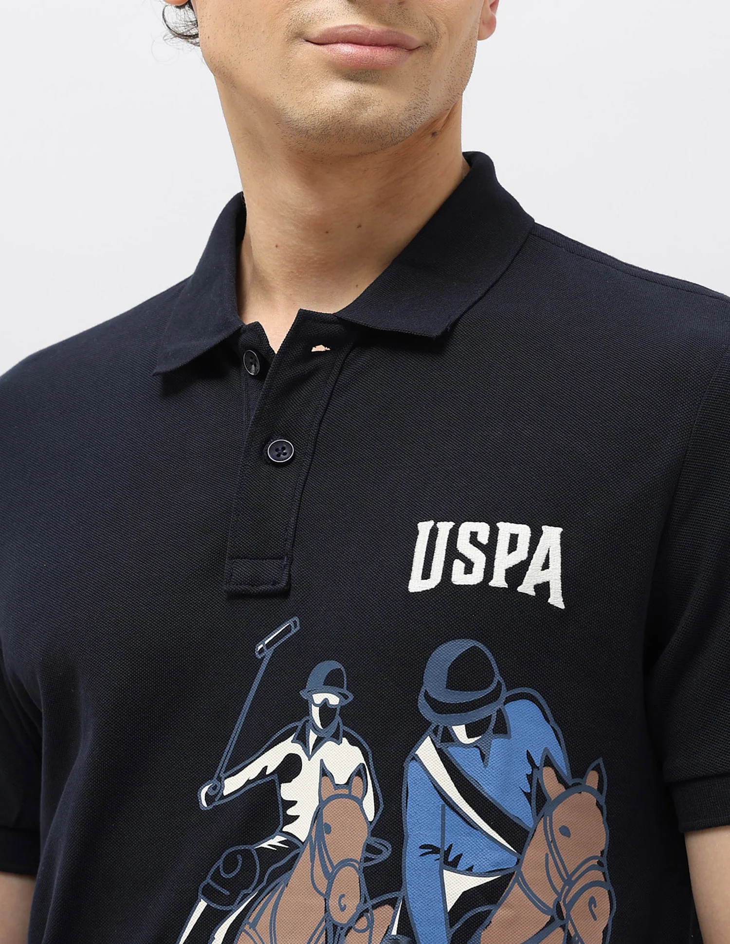 Graphic Printed Muscle Fit Polo shirt - Image 7