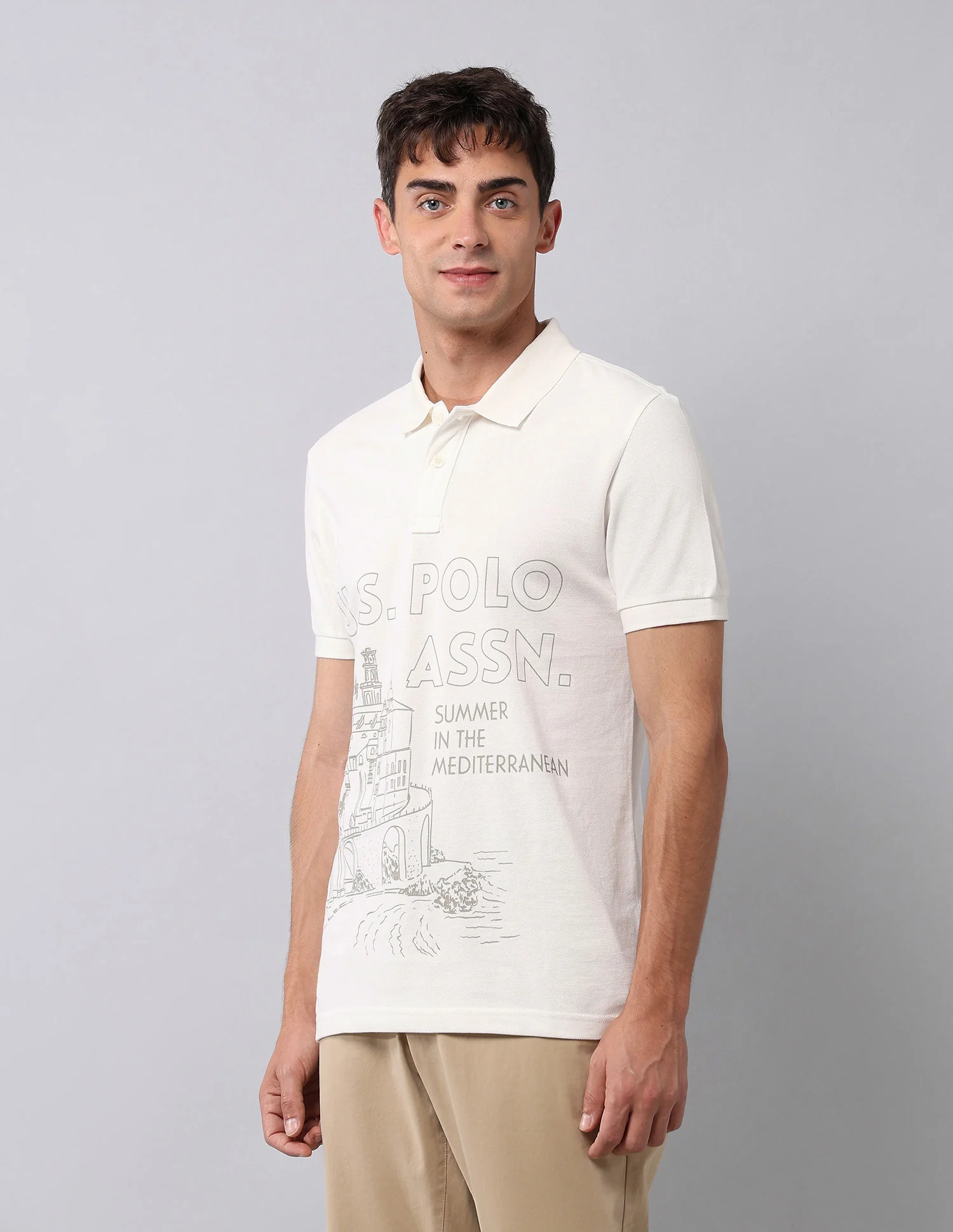 Graphic Printed Muscle Fit Polo Shirt - Image 4