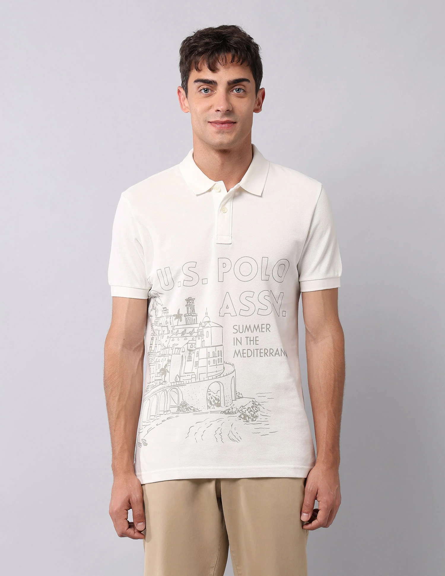 Graphic Printed Muscle Fit Polo Shirt - Image 6