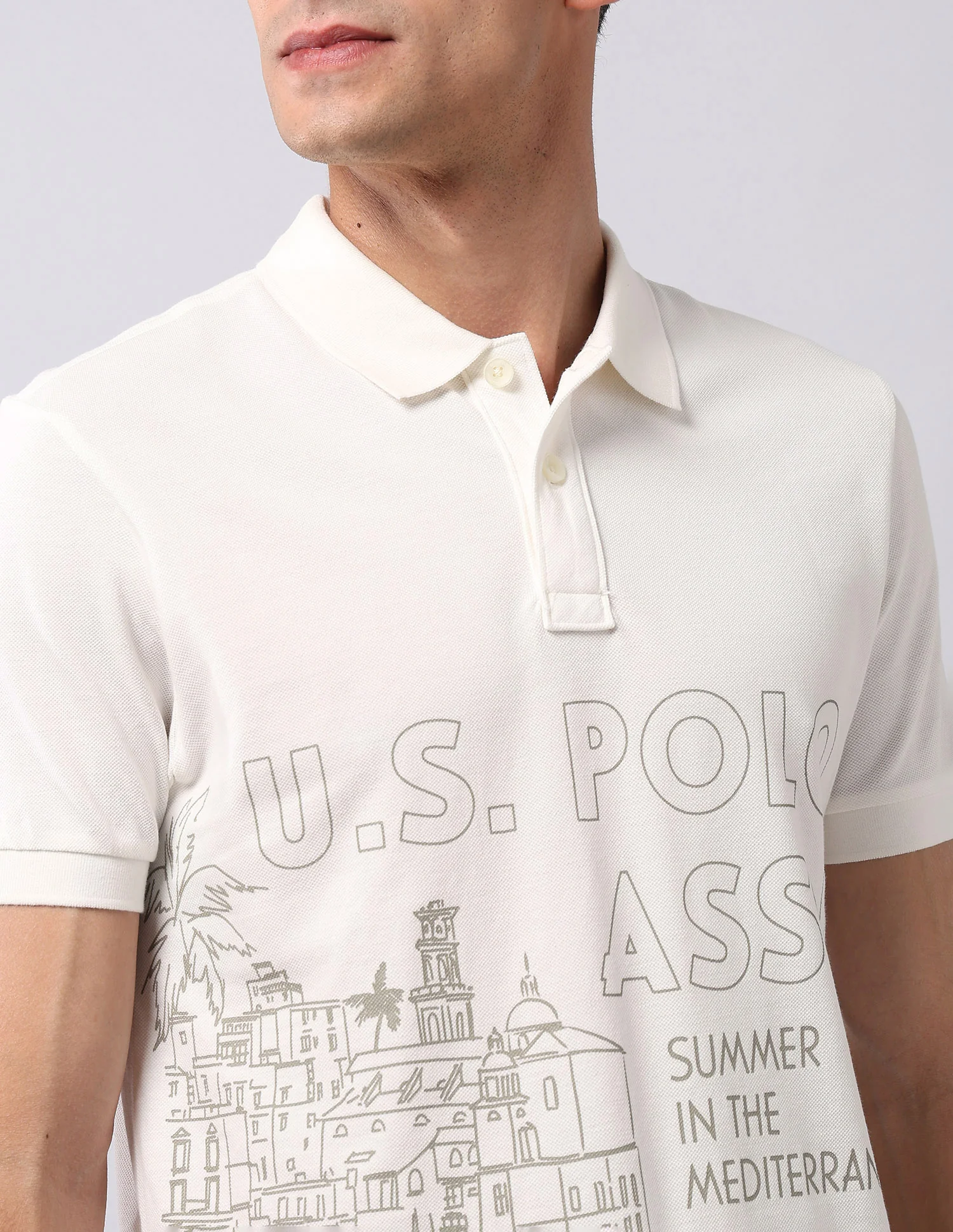 Graphic Printed Muscle Fit Polo Shirt - Image 7
