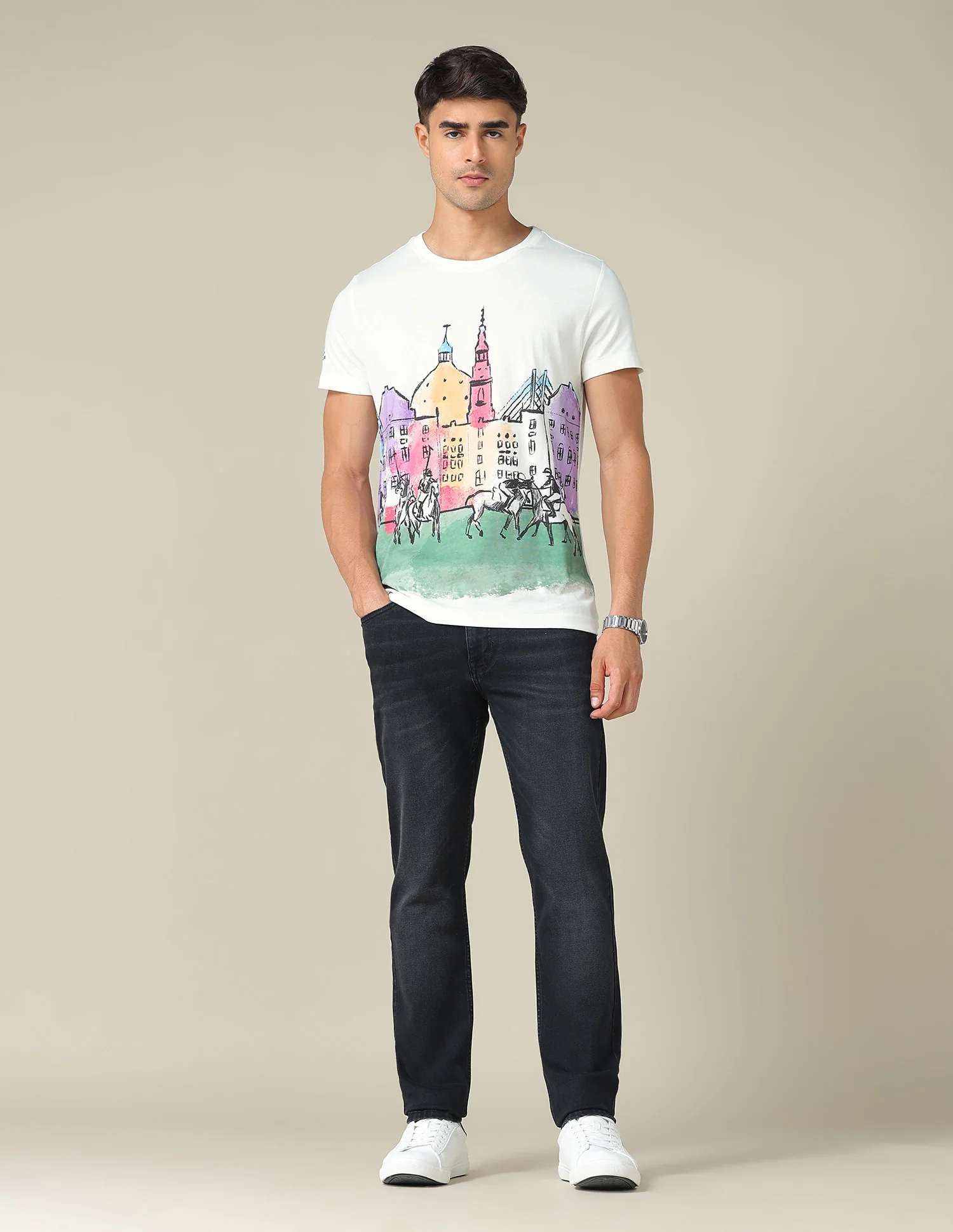 Graphic Printed Muscle Fit T-Shirt - Image 3