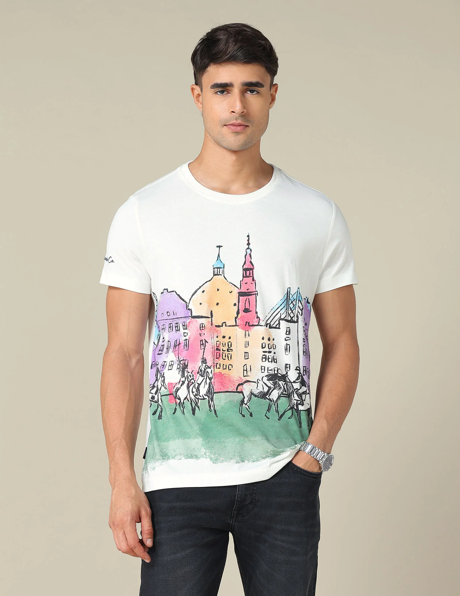 Graphic Printed Muscle Fit T-Shirt - Image 6