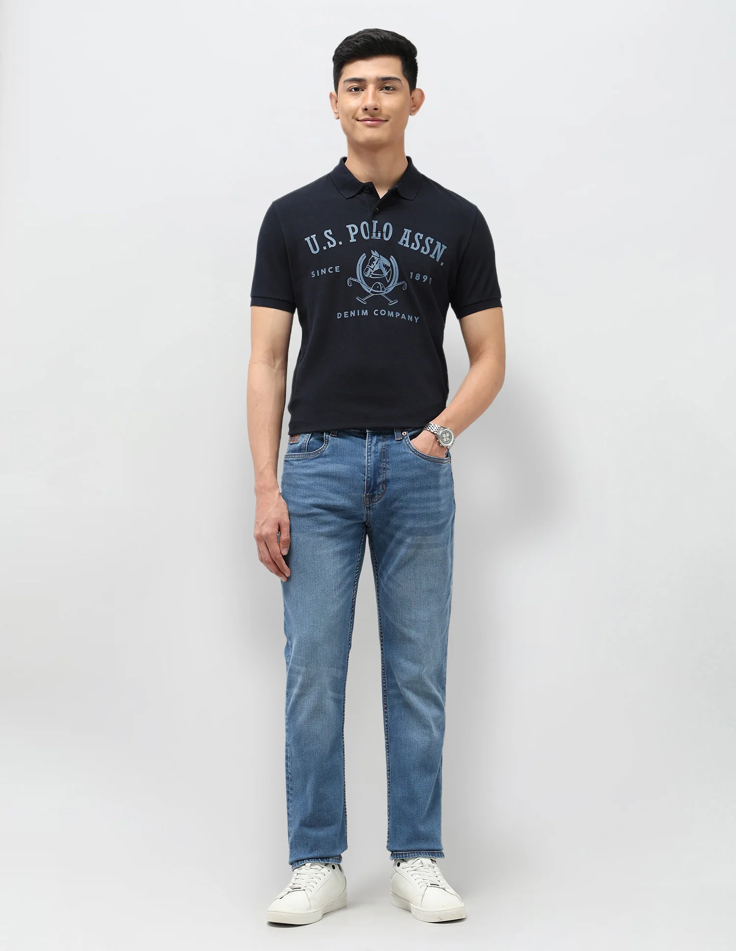 Graphic Printed Pure Cotton Polo Shirt - Image 3