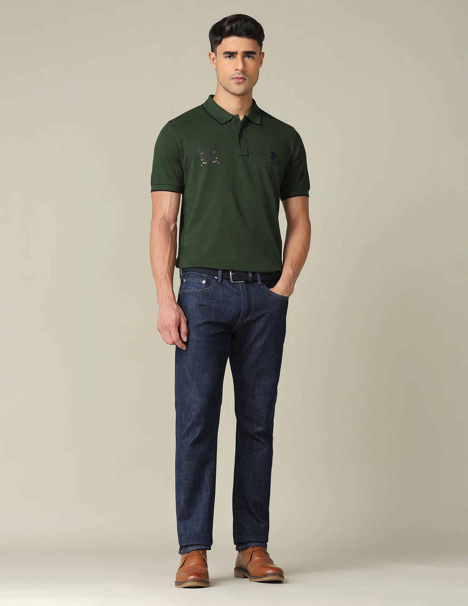 Graphic Printed Regular Fit Polo Shirt - Image 3
