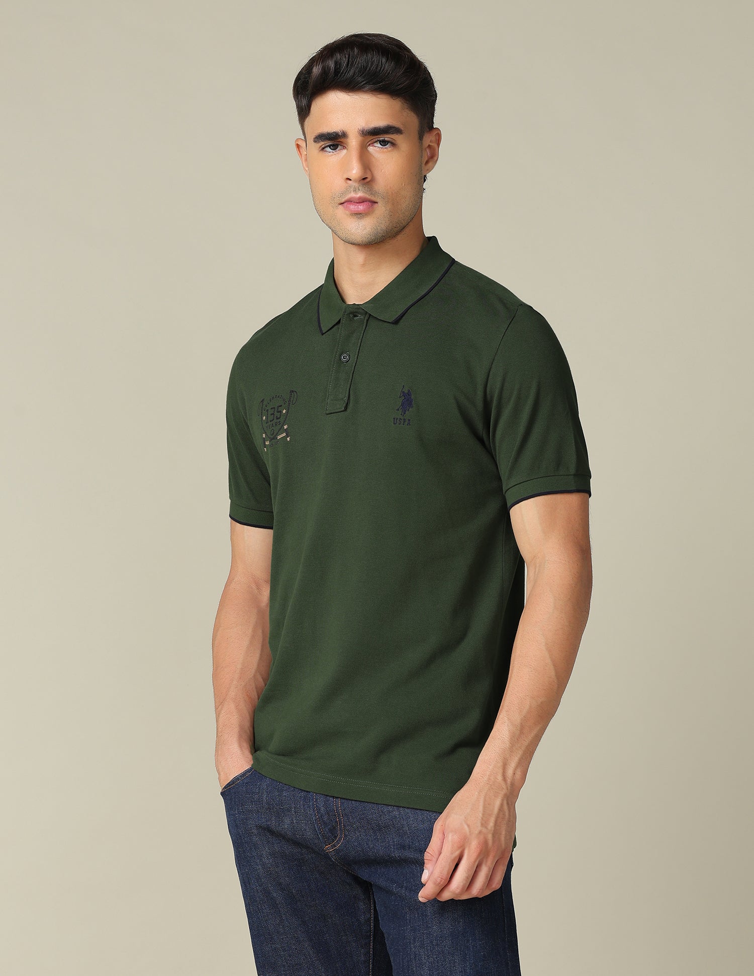 Graphic Printed Regular Fit Polo Shirt - Image 4