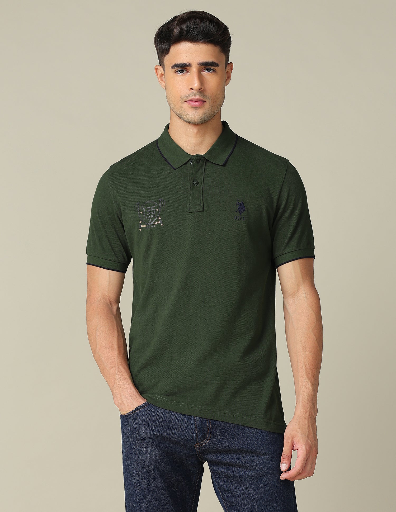 Graphic Printed Regular Fit Polo Shirt - Image 6