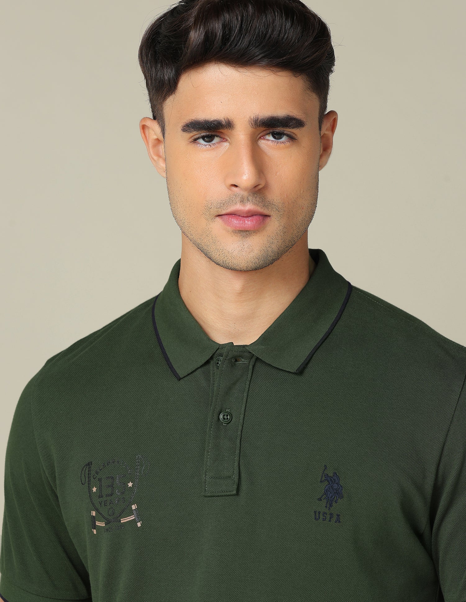 Graphic Printed Regular Fit Polo Shirt - Image 7