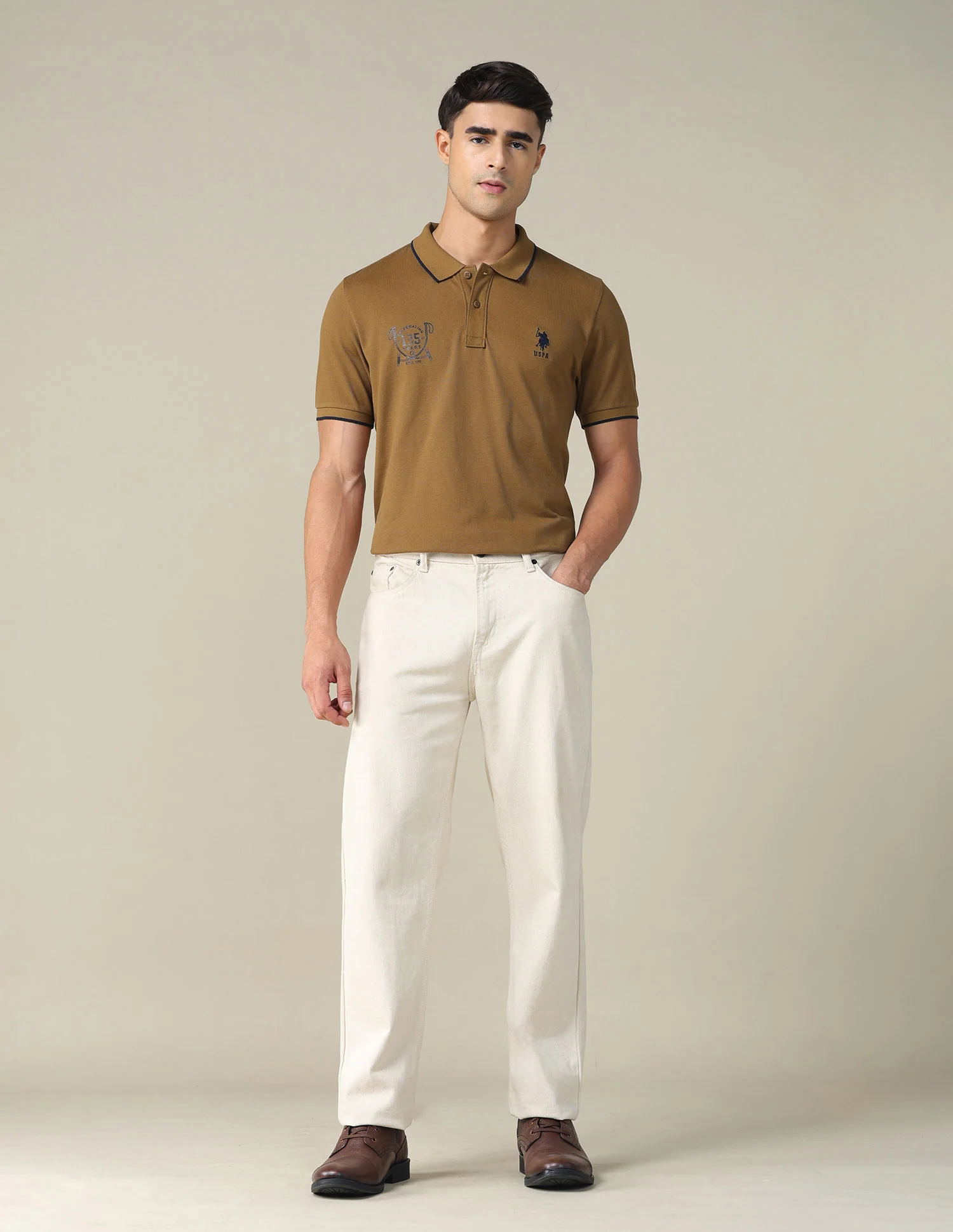 Graphic Printed Regular Fit Polo Shirt - Image 3