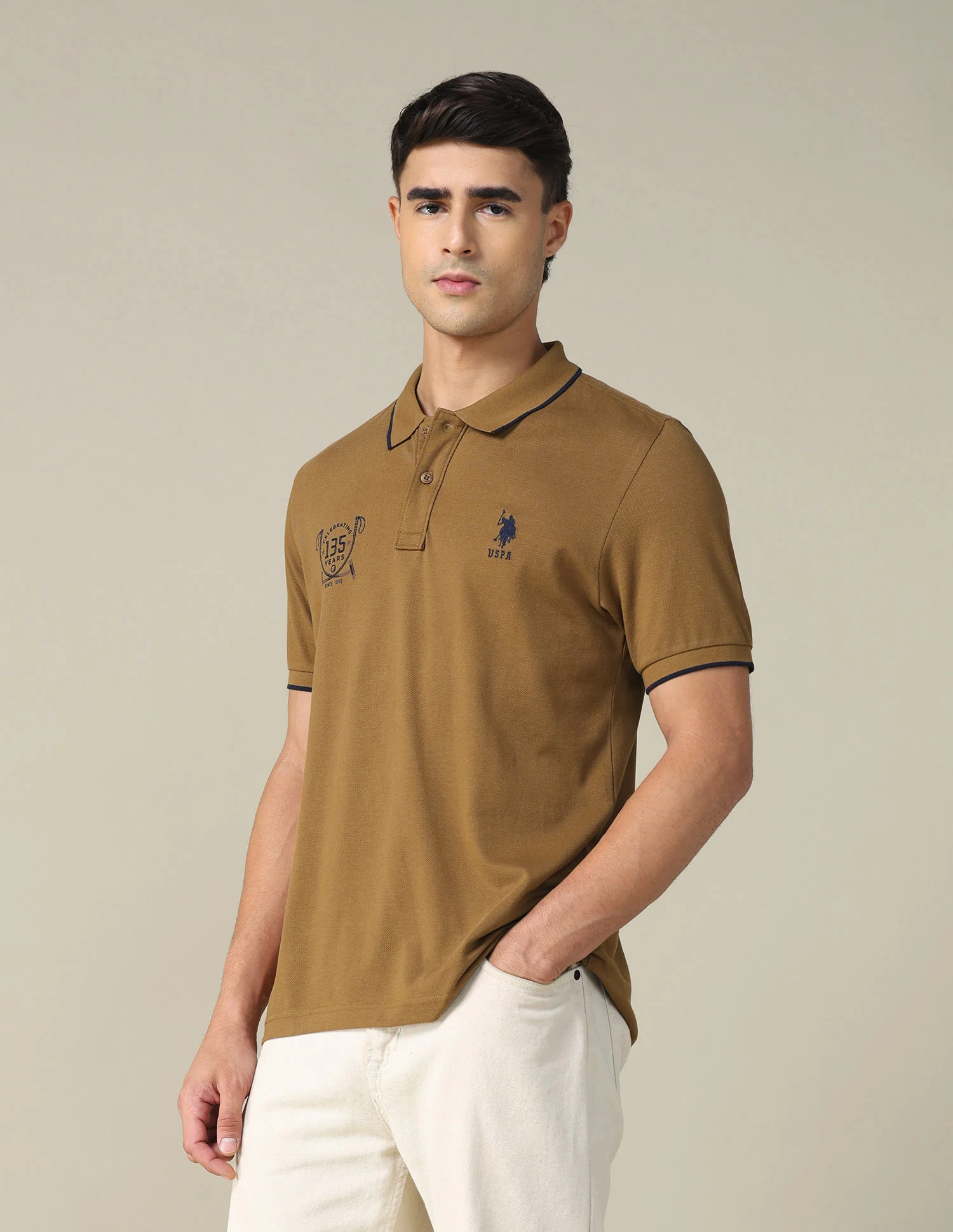 Graphic Printed Regular Fit Polo Shirt - Image 4