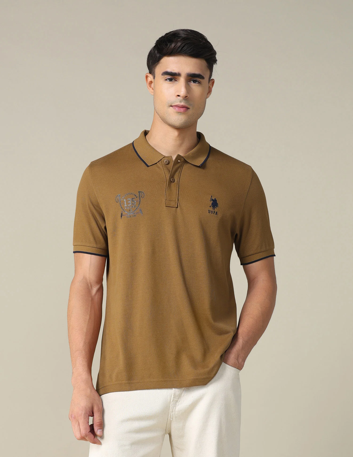 Graphic Printed Regular Fit Polo Shirt - Image 6