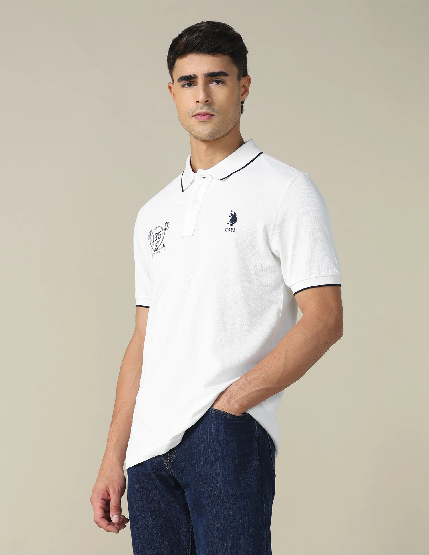 Graphic Printed Regular Fit Polo Shirt - Image 4