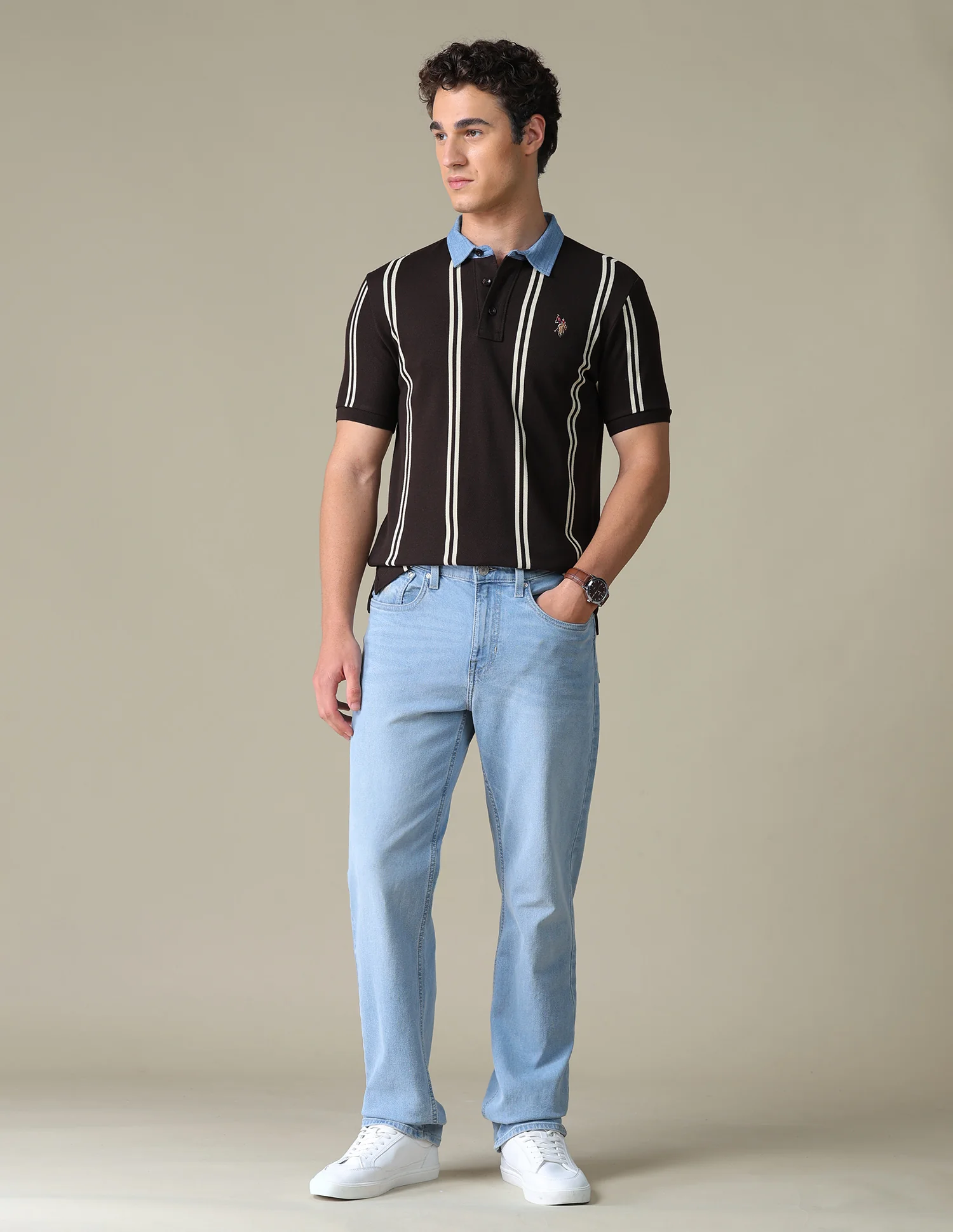 Graphic Printed Slim Fit Polo Shirt - Image 3