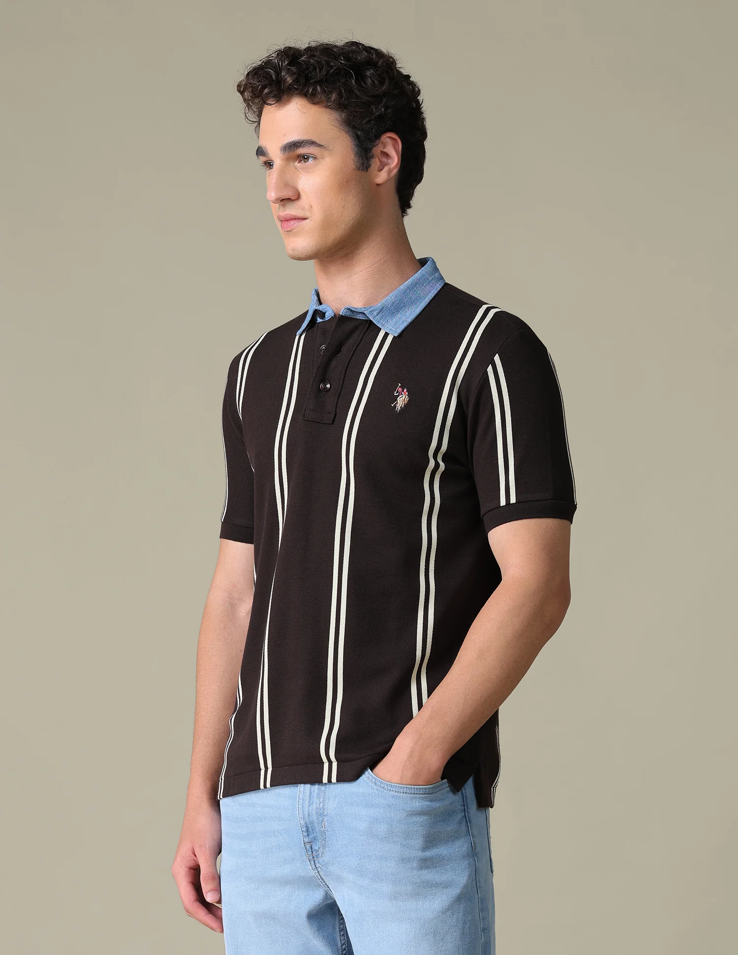 Graphic Printed Slim Fit Polo Shirt - Image 4