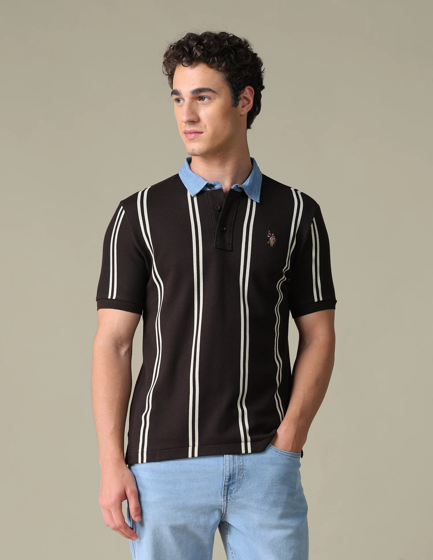 Graphic Printed Slim Fit Polo Shirt - Image 6