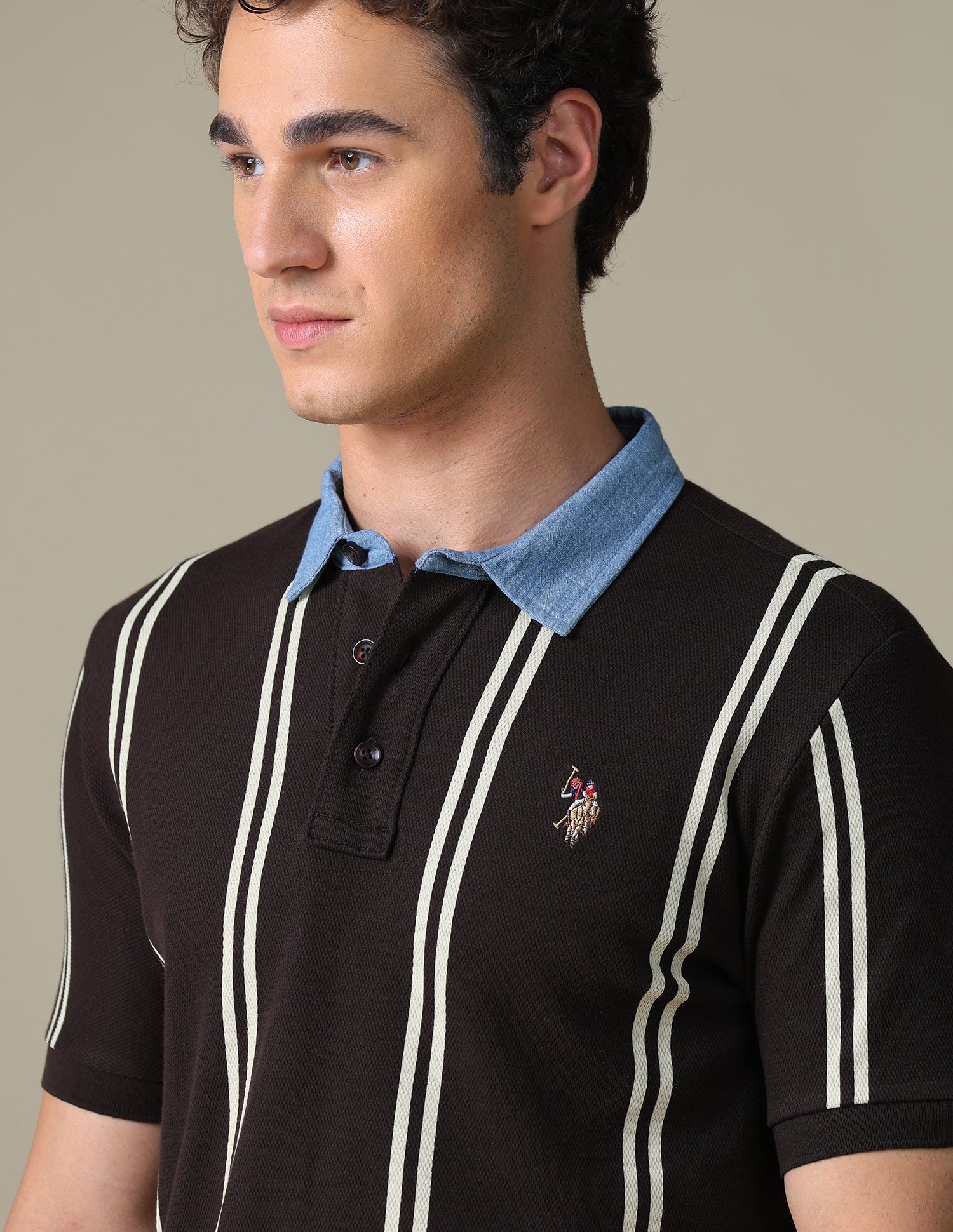 Graphic Printed Slim Fit Polo Shirt - Image 7