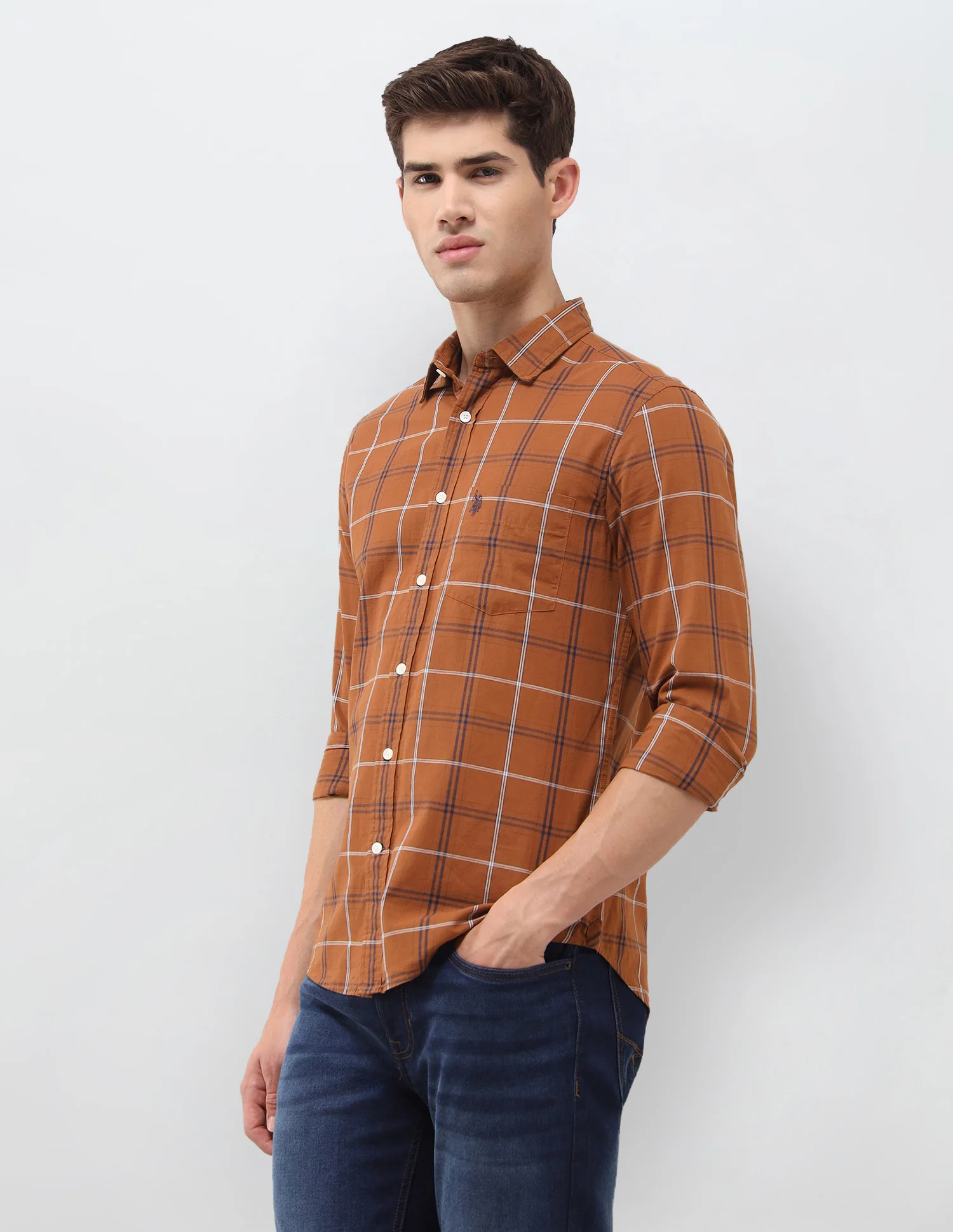 Grid Tattersall Checked Poplin Shirt - Image 4