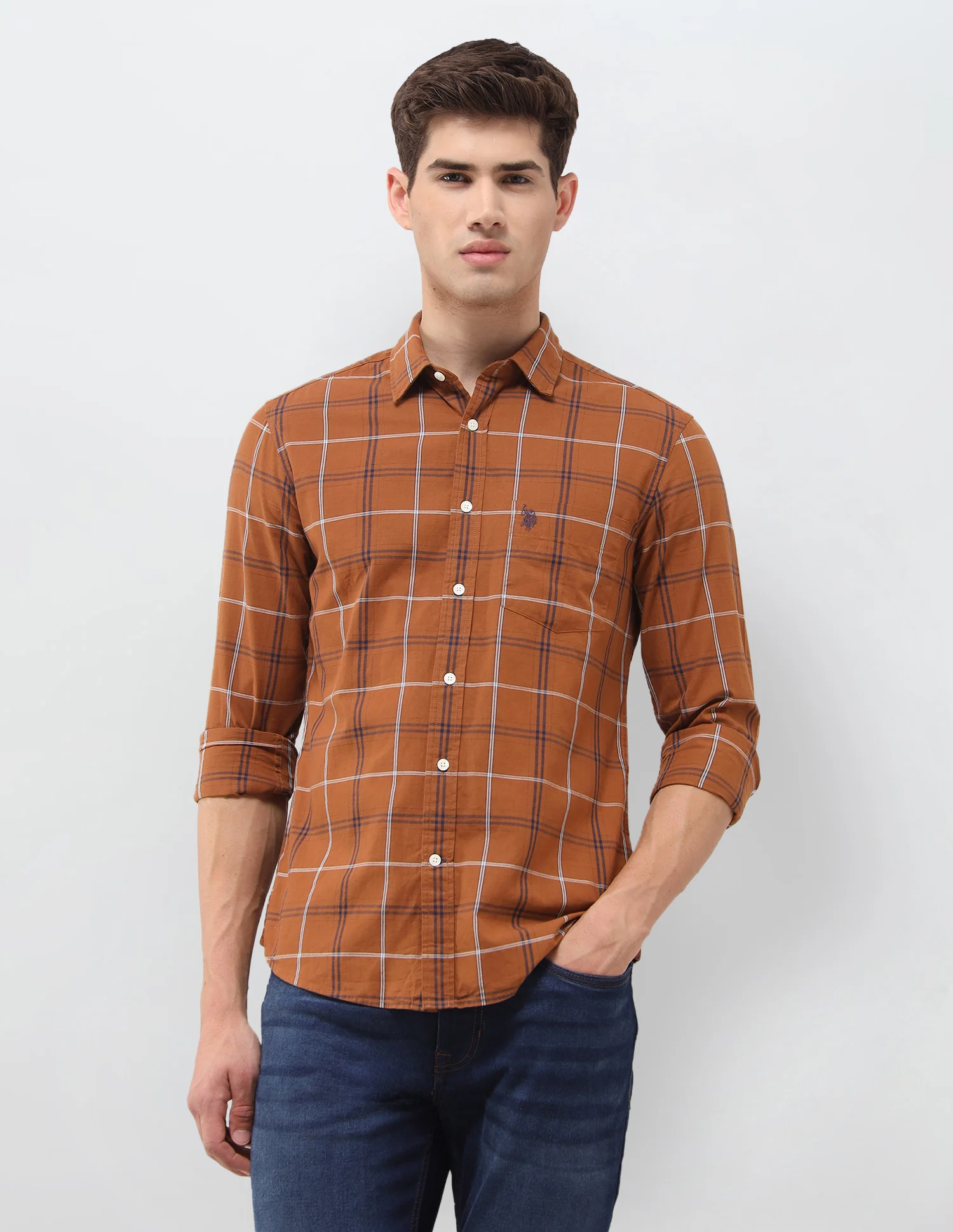Grid Tattersall Checked Poplin Shirt - Image 6