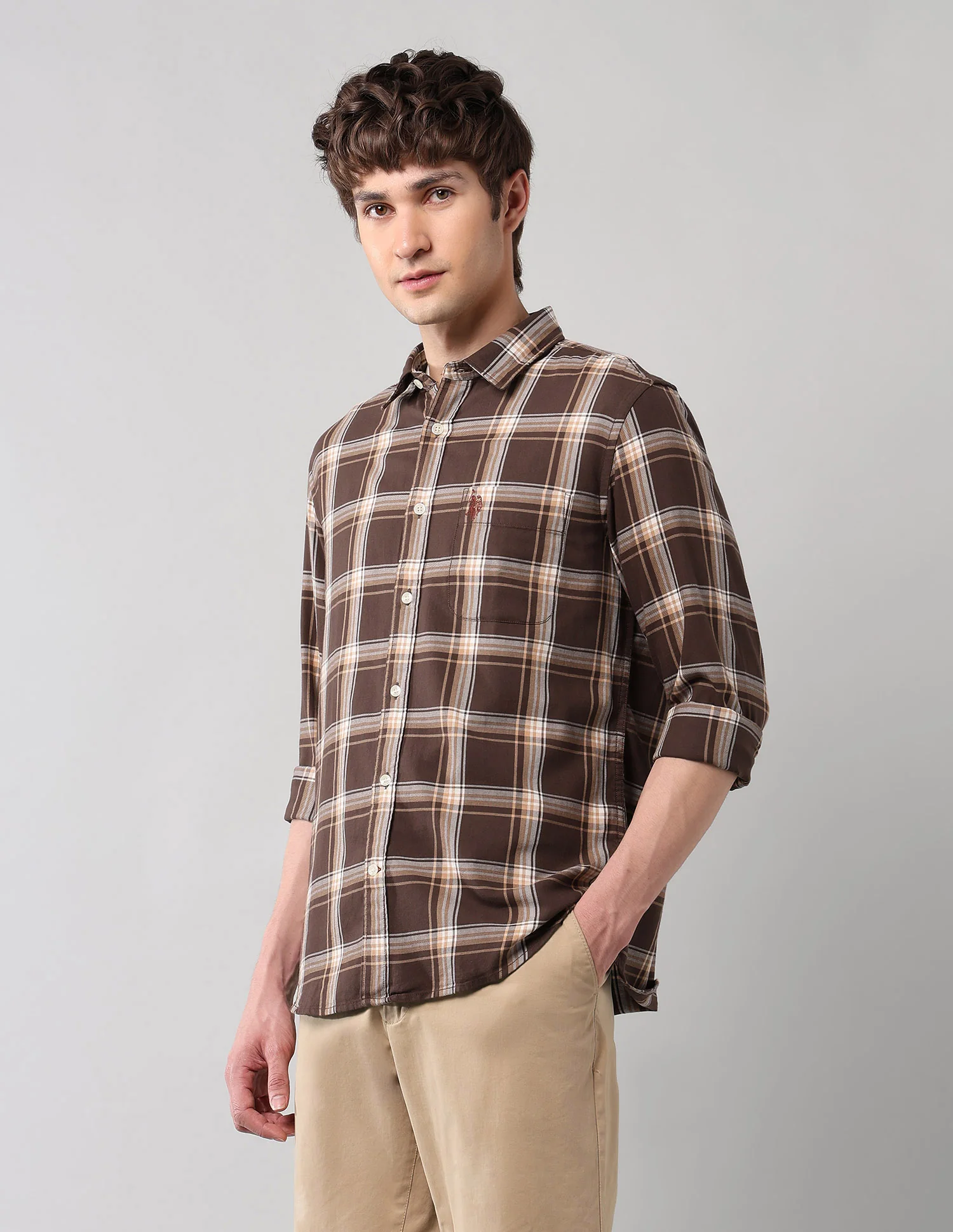 Grid Tattersall Checked Pure Cotton Shirt - Image 4