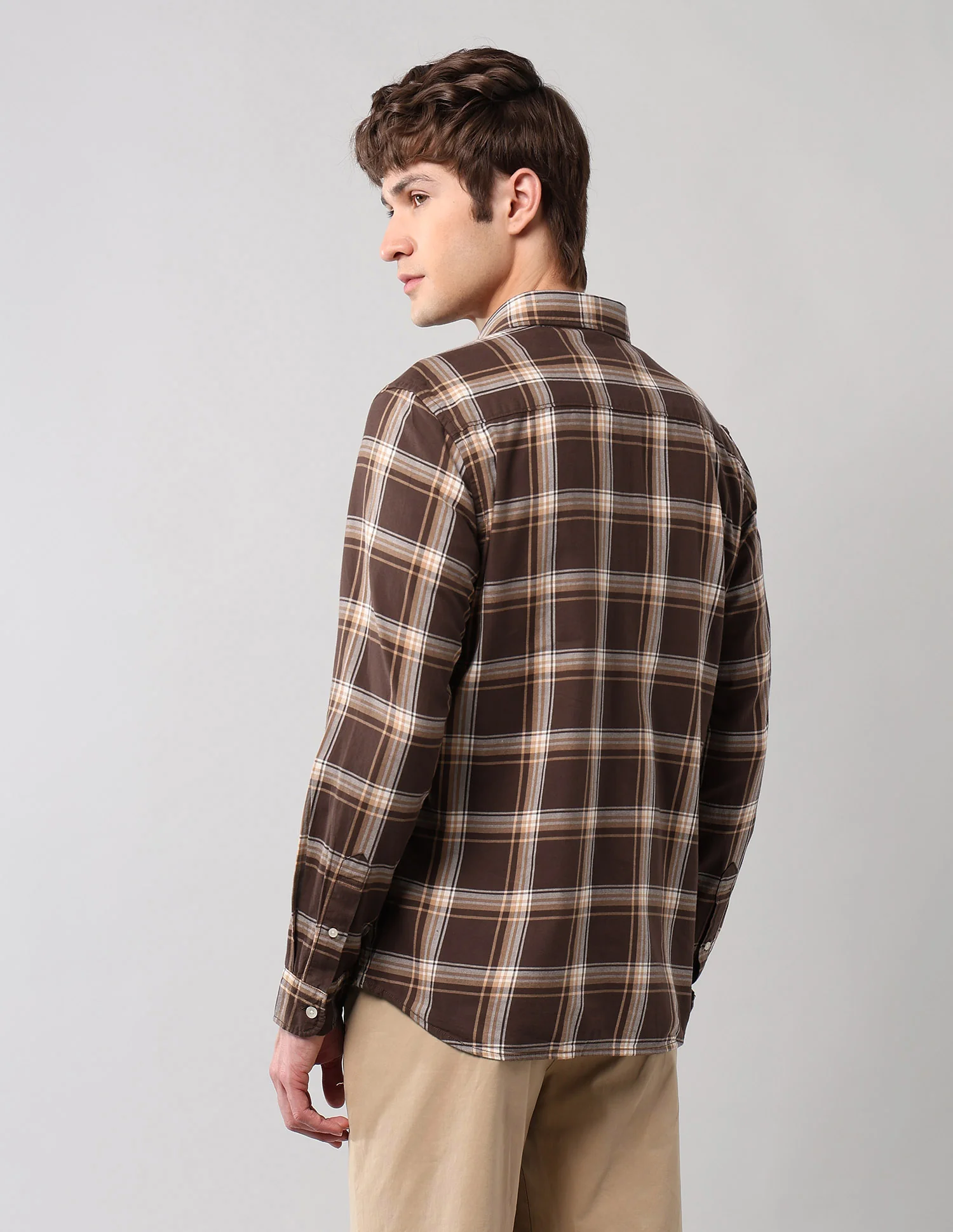 Grid Tattersall Checked Pure Cotton Shirt - Image 5