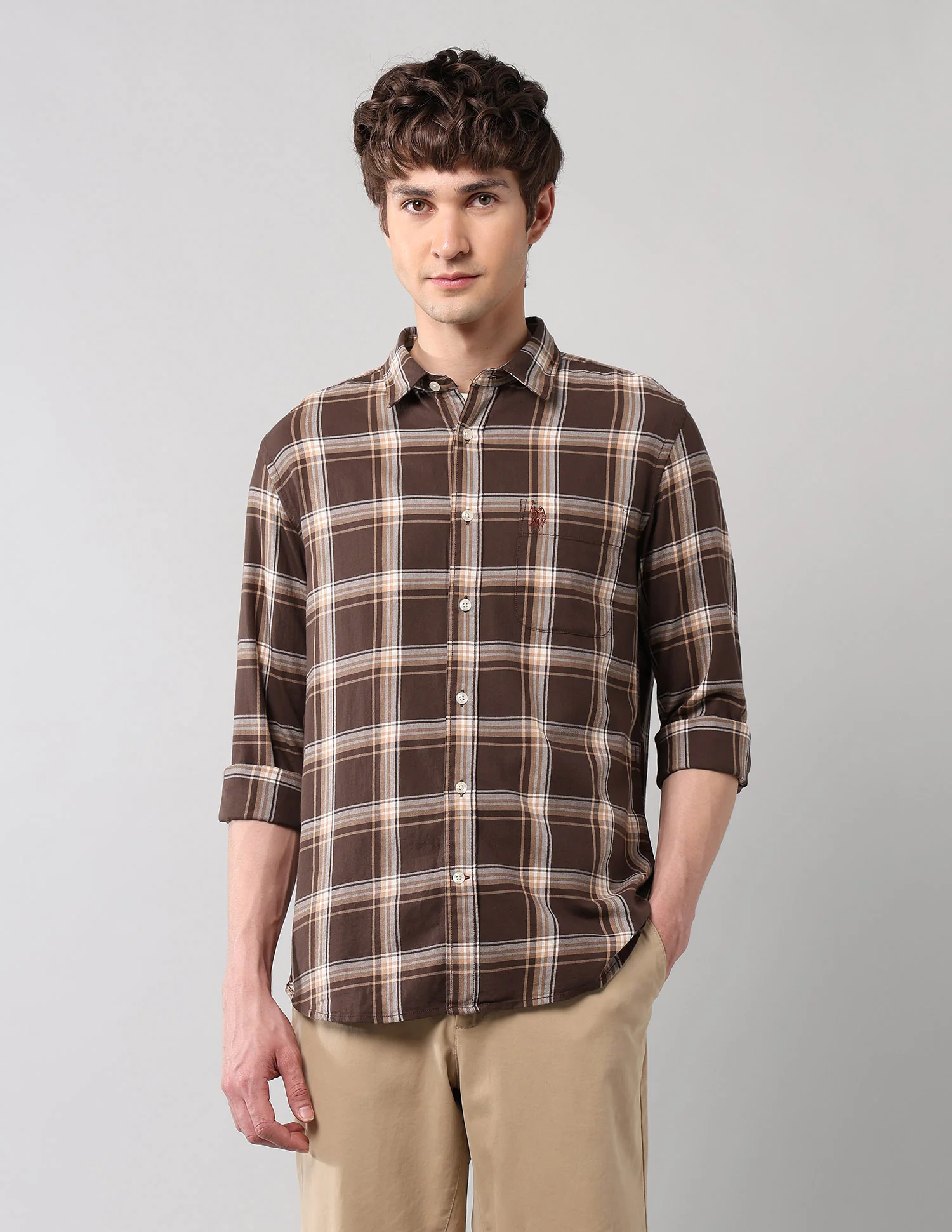 Grid Tattersall Checked Pure Cotton Shirt - Image 6