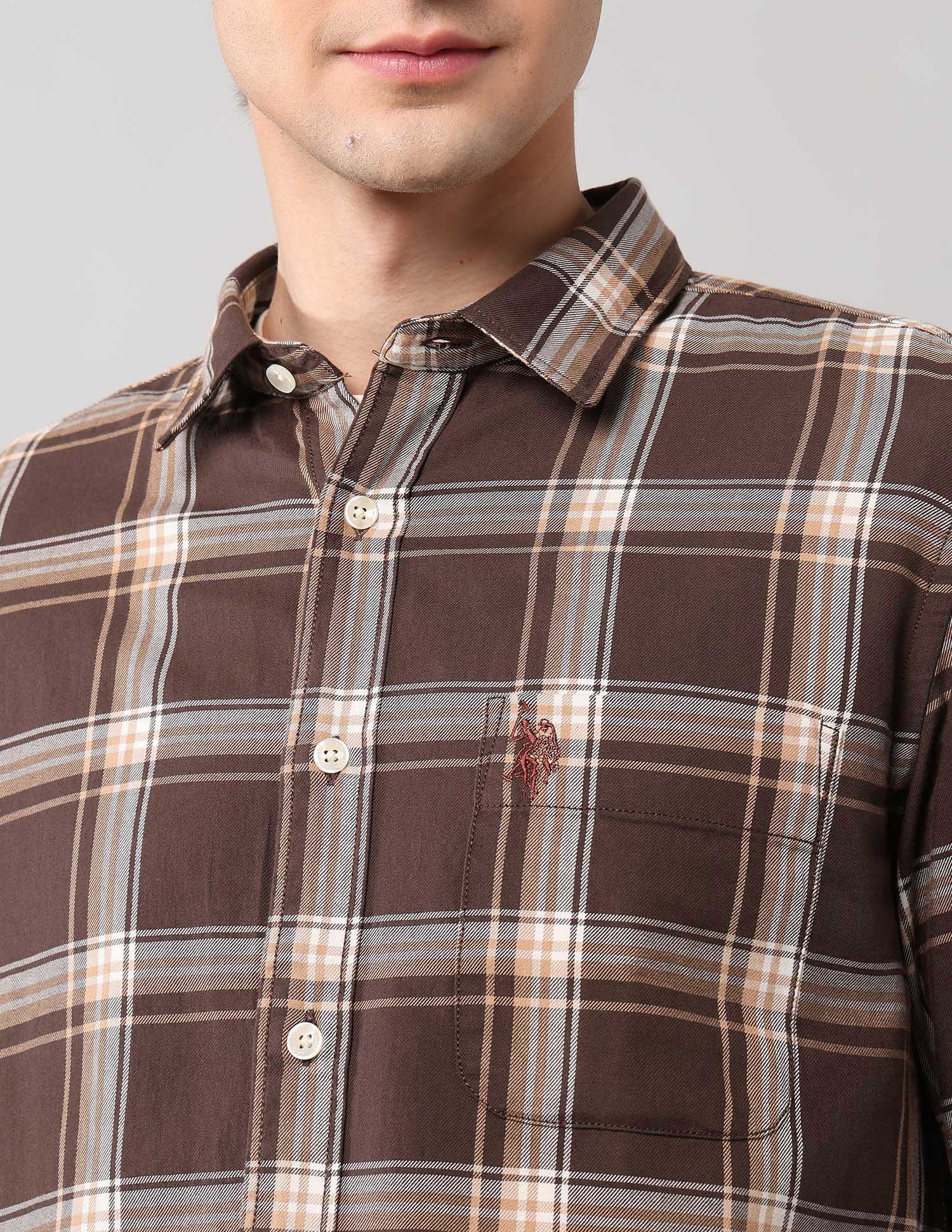 Grid Tattersall Checked Pure Cotton Shirt - Image 7
