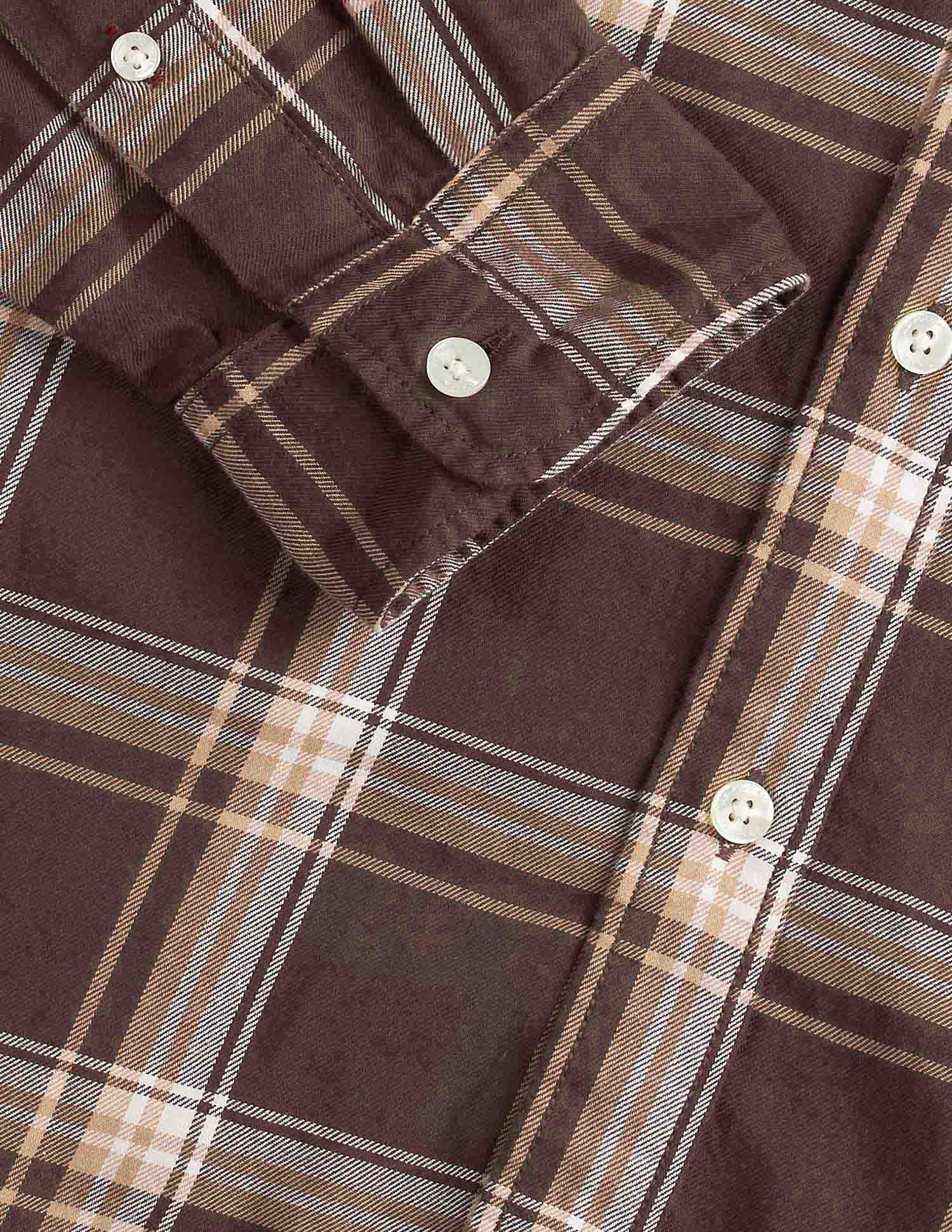 Grid Tattersall Checked Pure Cotton Shirt - Image 8