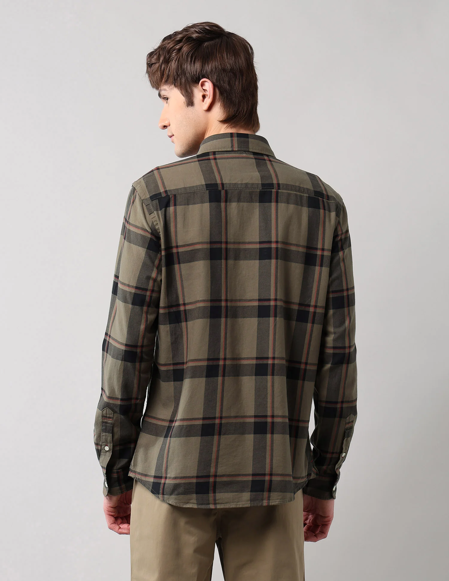 Grid Tattersall Checked Pure Cotton Shirt - Image 5