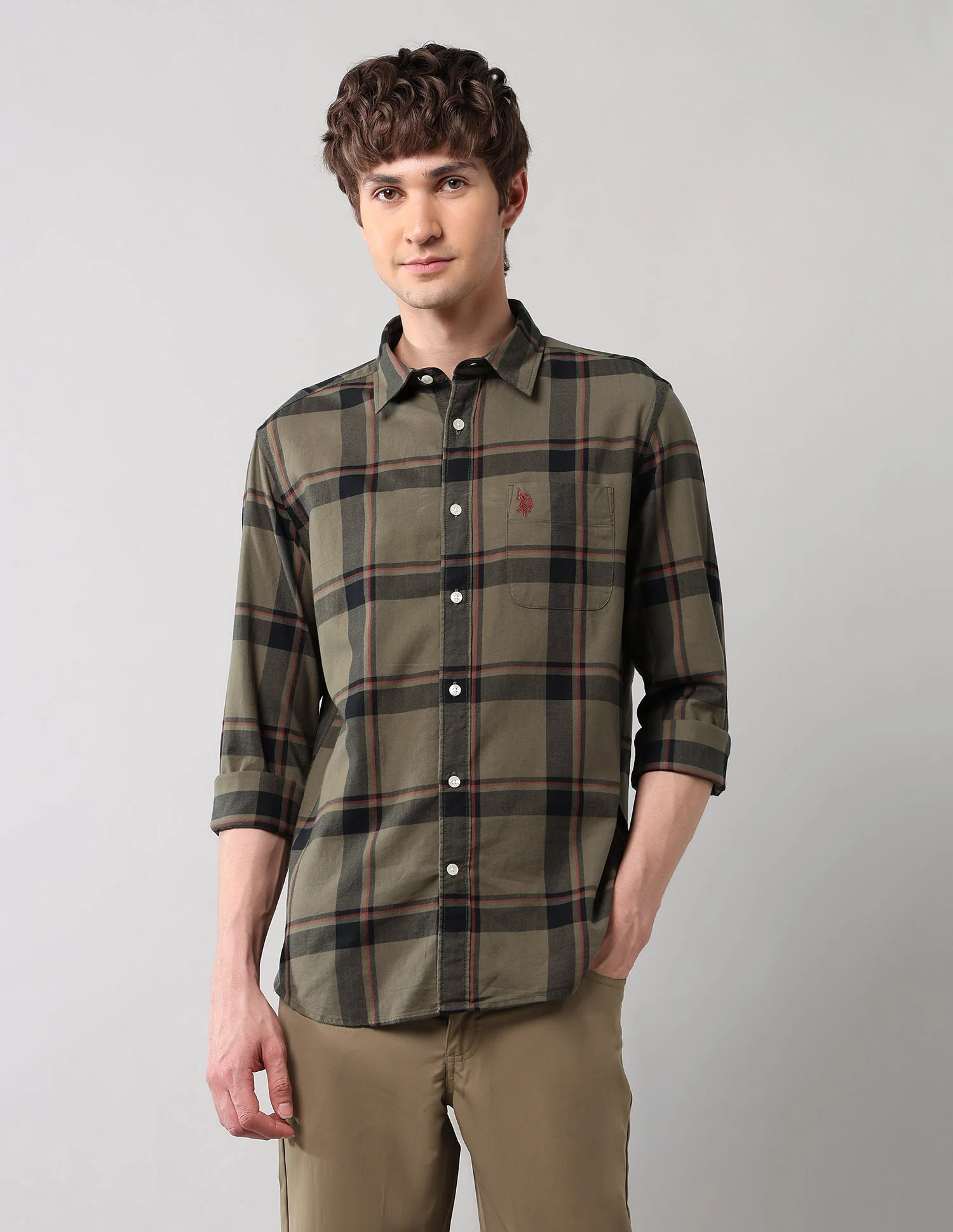 Grid Tattersall Checked Pure Cotton Shirt - Image 6