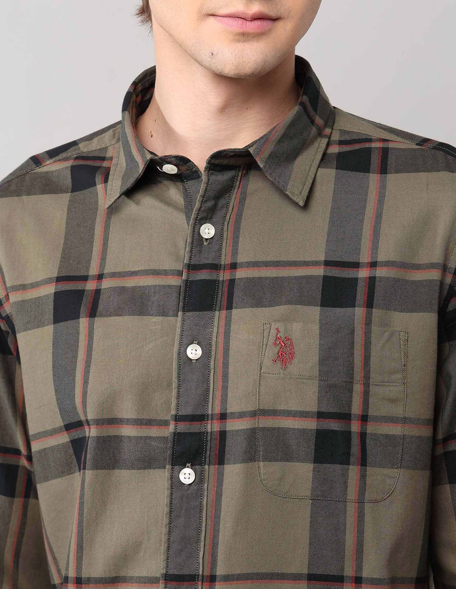 Grid Tattersall Checked Pure Cotton Shirt - Image 7