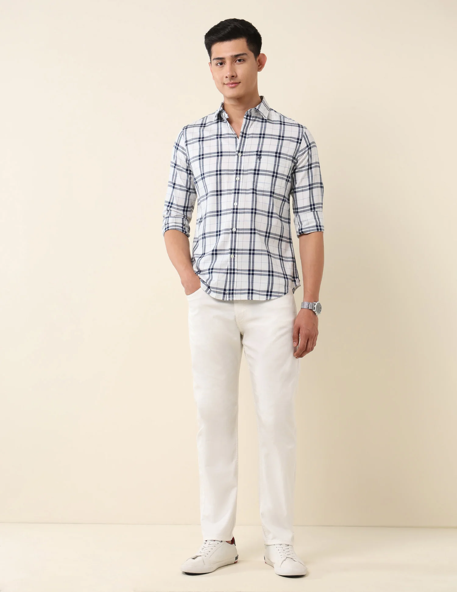 Grid Tattersall Checked Pure Cotton Shirt - Image 3