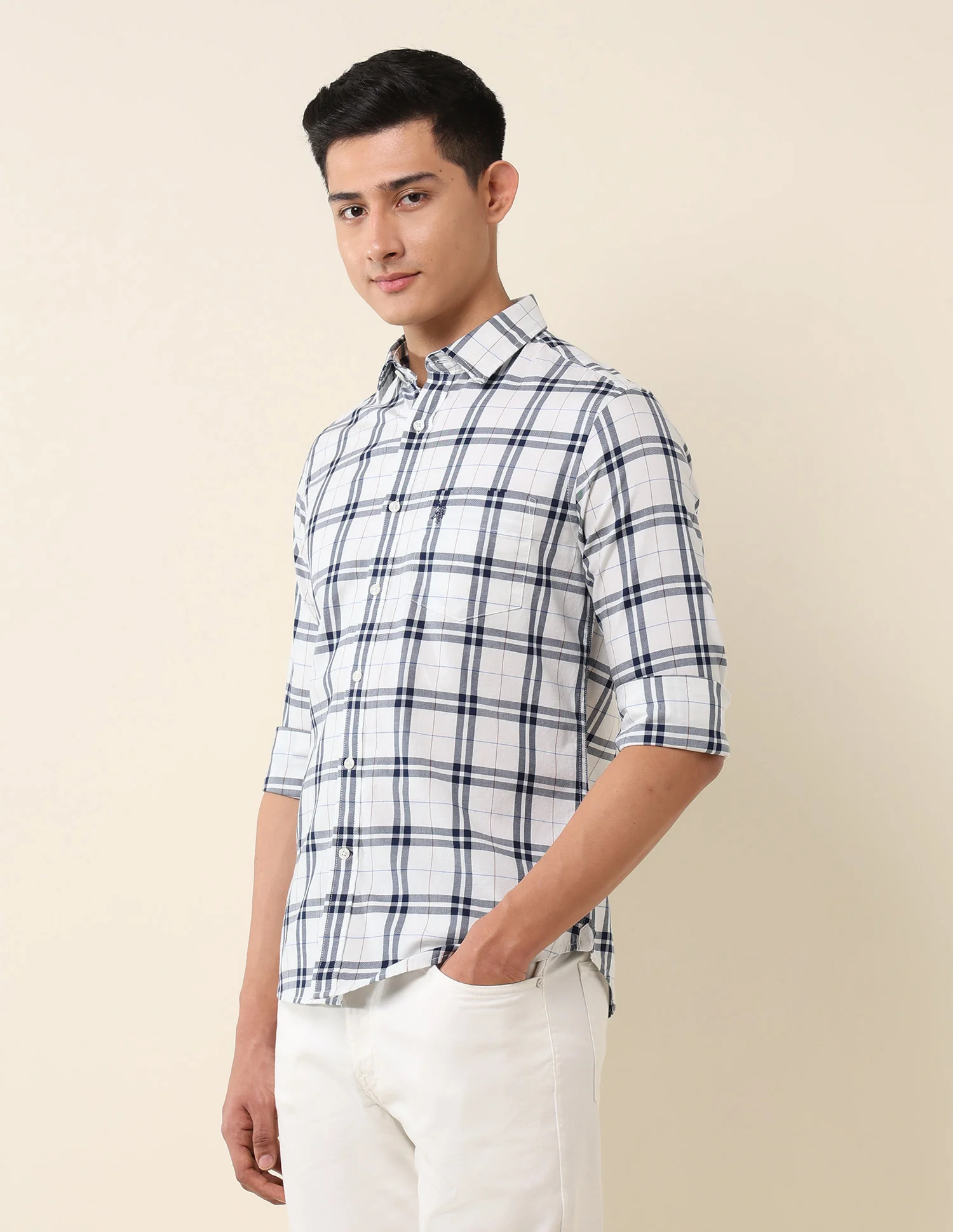 Grid Tattersall Checked Pure Cotton Shirt - Image 4