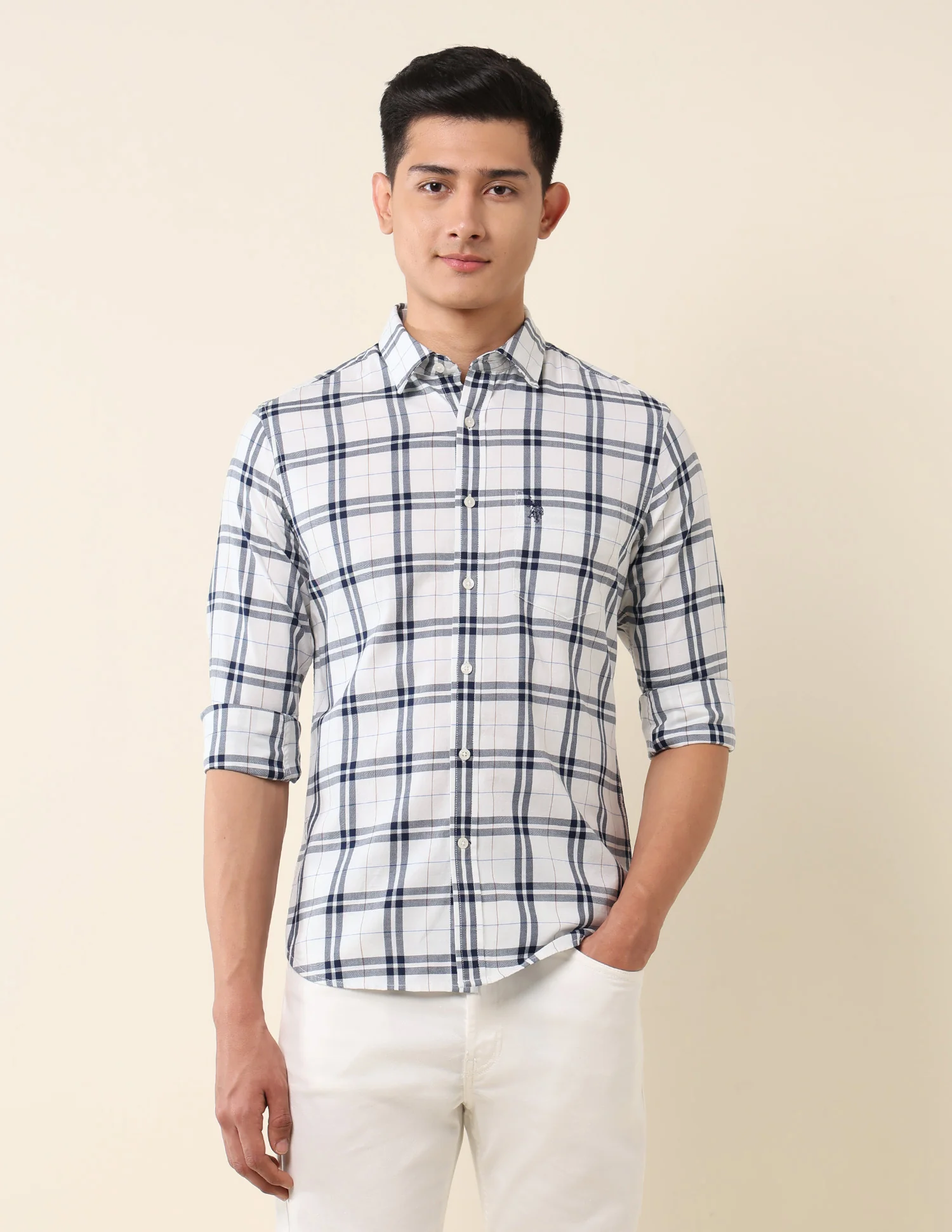 Grid Tattersall Checked Pure Cotton Shirt - Image 6