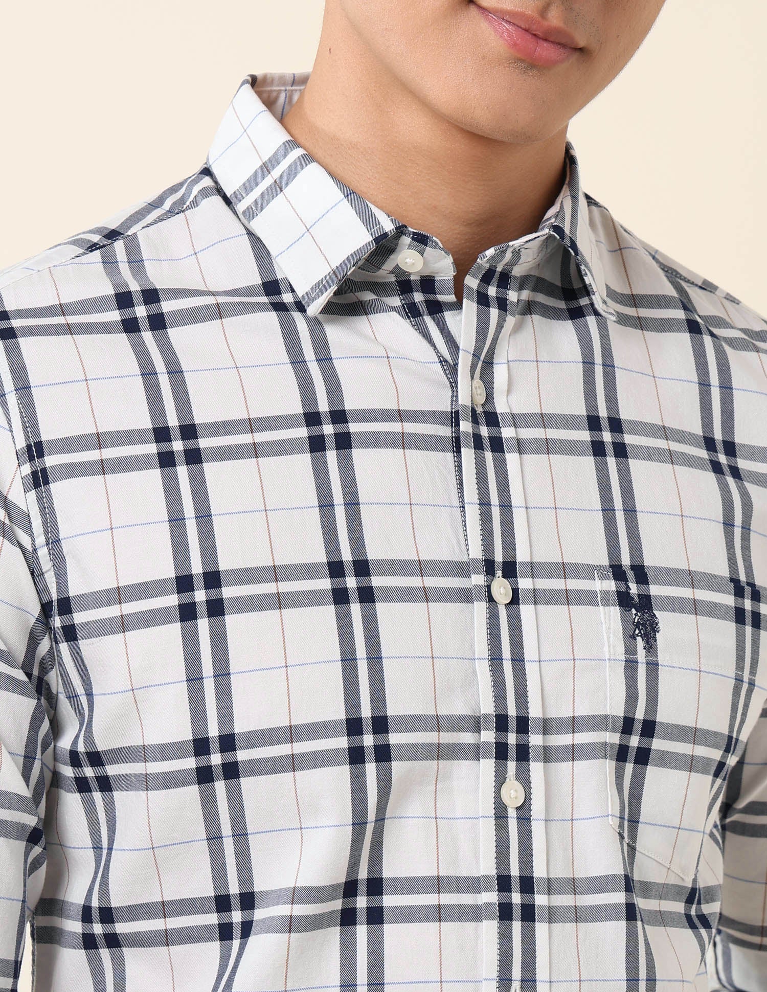 Grid Tattersall Checked Pure Cotton Shirt - Image 7