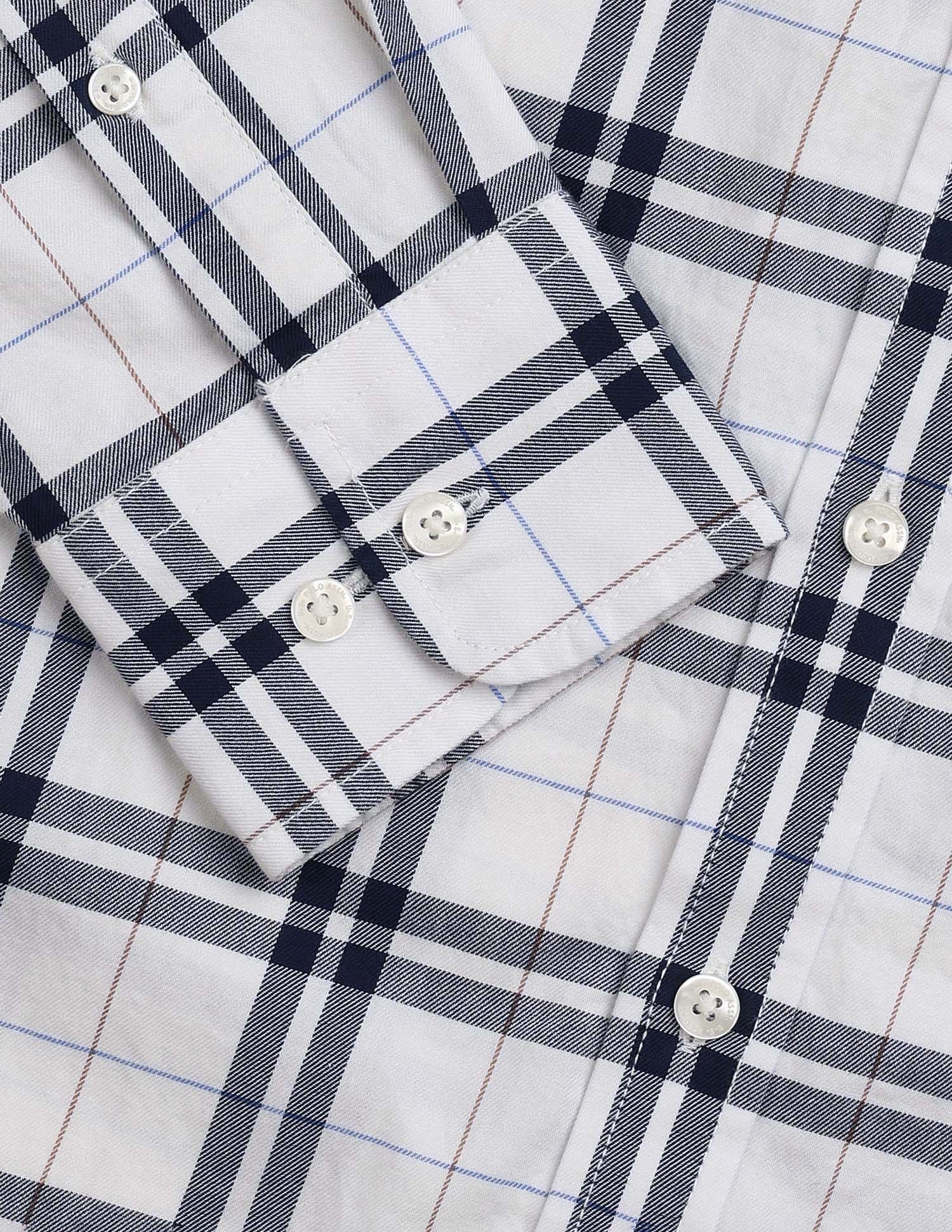 Grid Tattersall Checked Pure Cotton Shirt - Image 8