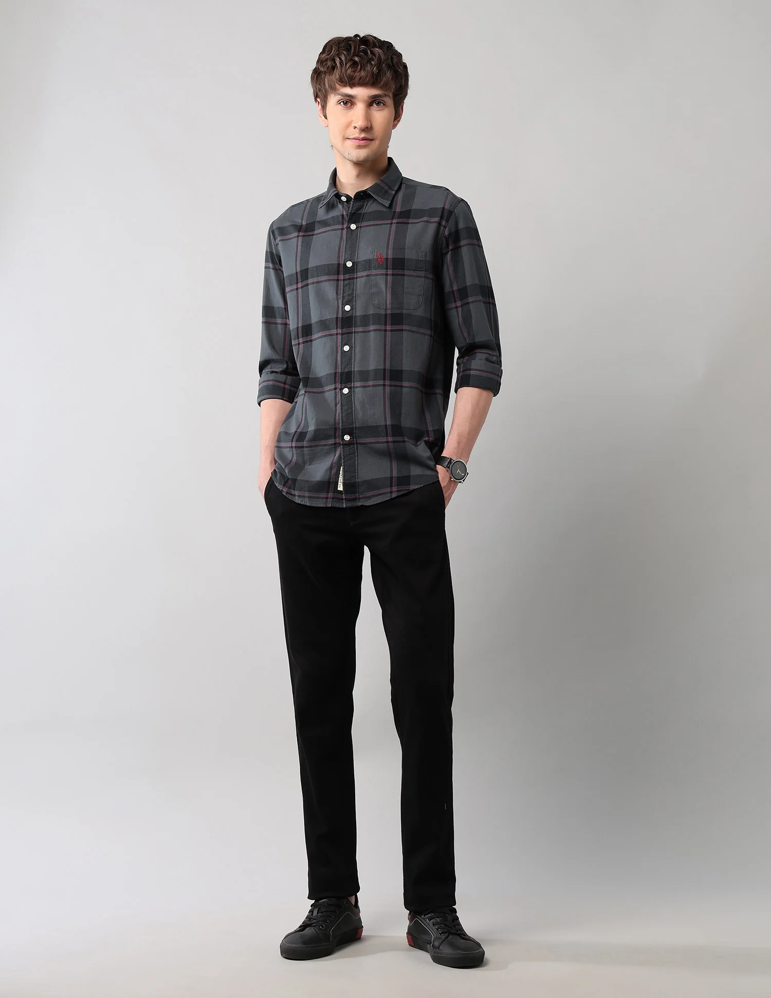 Grid Tattersall Checked Pure Cotton Shirt - Image 3