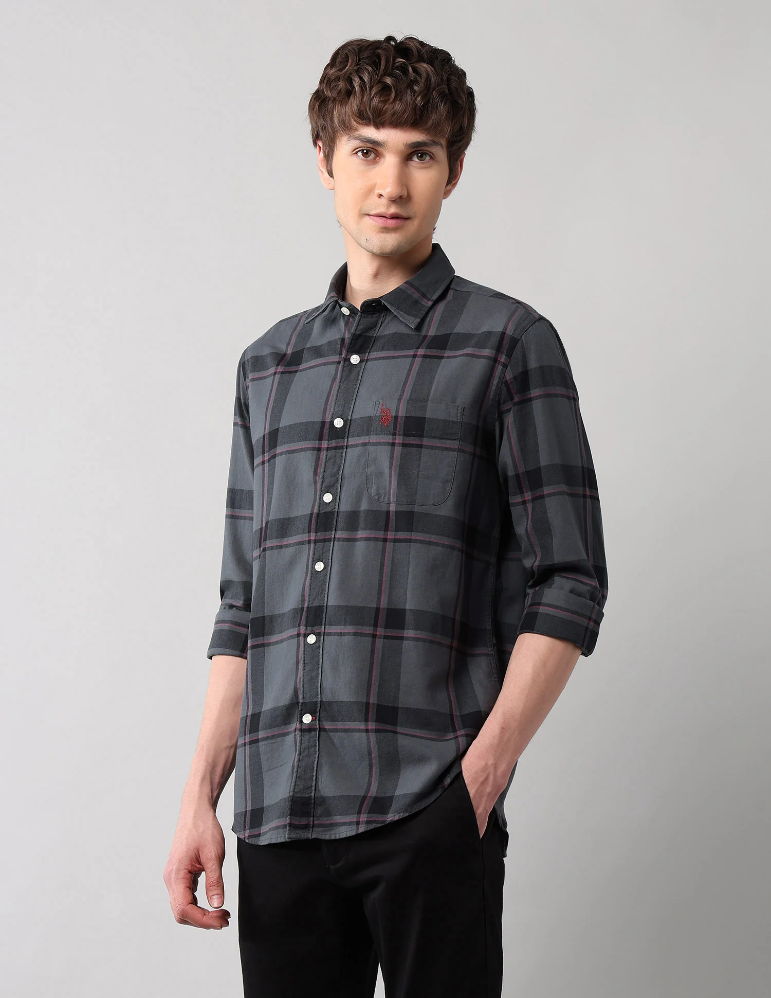 Grid Tattersall Checked Pure Cotton Shirt - Image 4