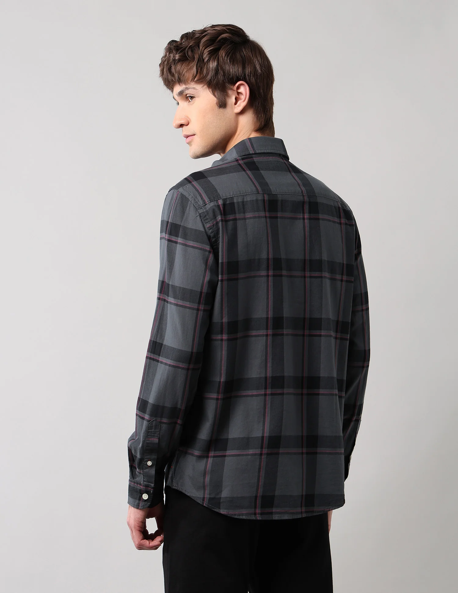 Grid Tattersall Checked Pure Cotton Shirt - Image 5
