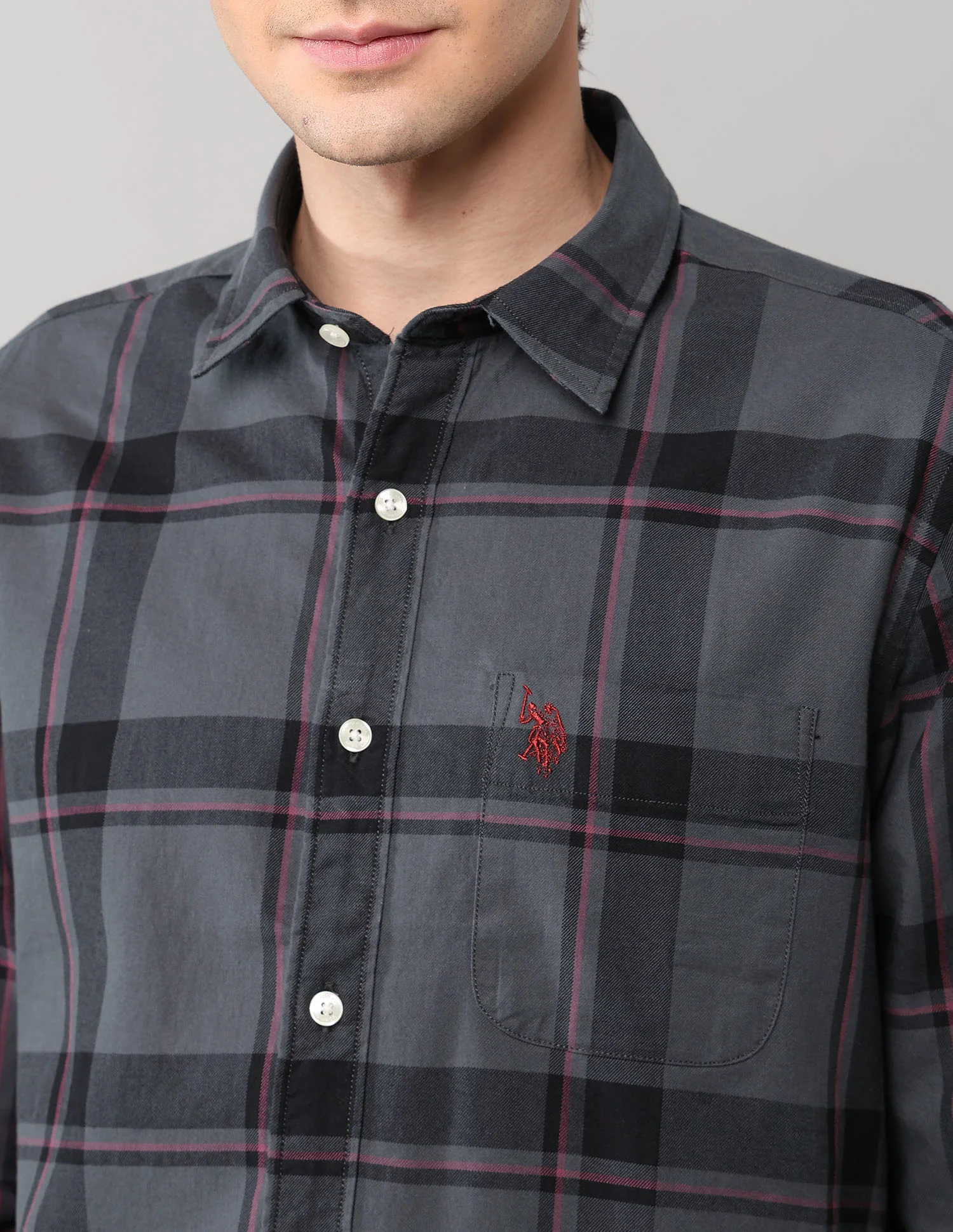Grid Tattersall Checked Pure Cotton Shirt - Image 7