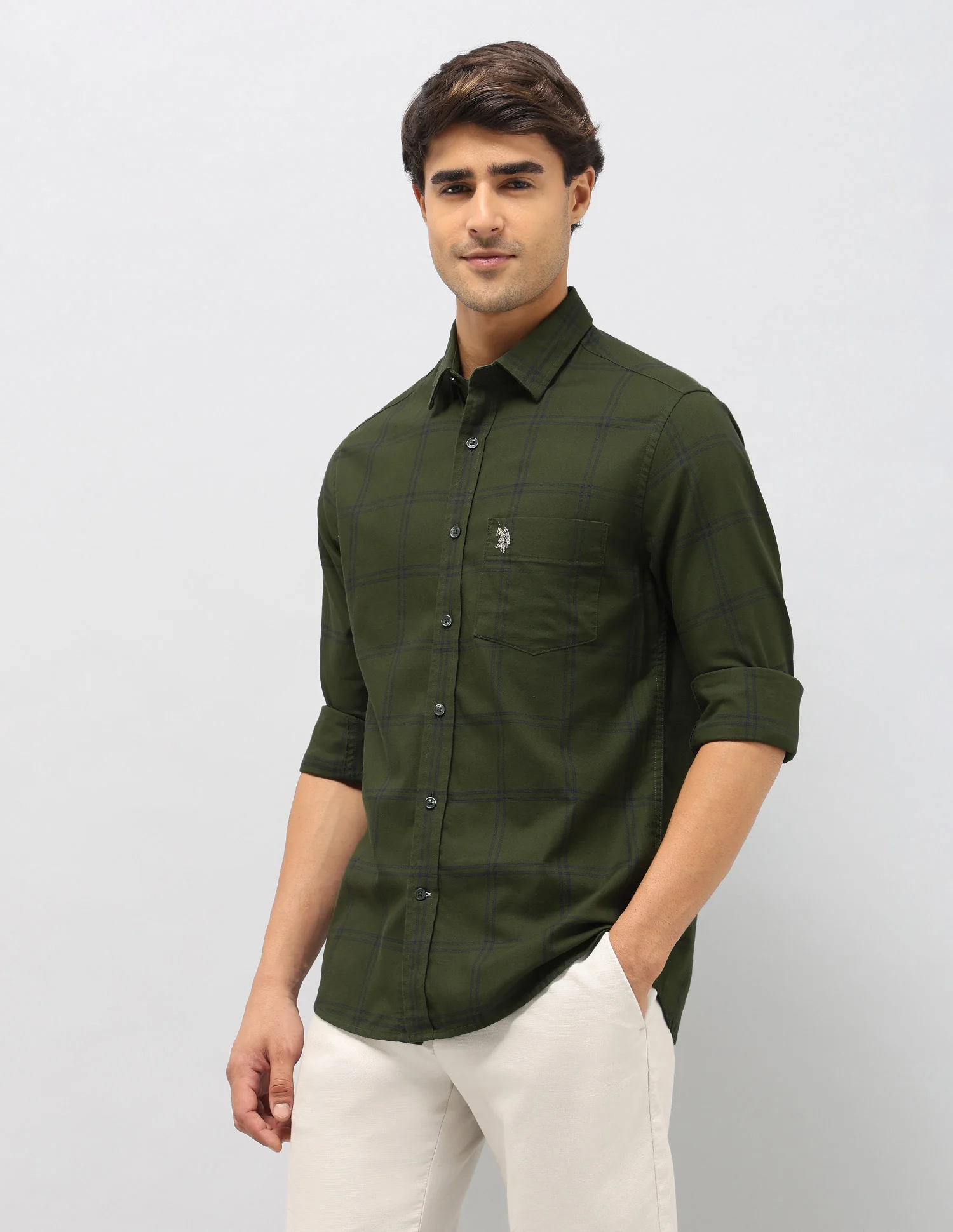 Grid Tattersall Checked Pure Cotton Shirt - Image 4