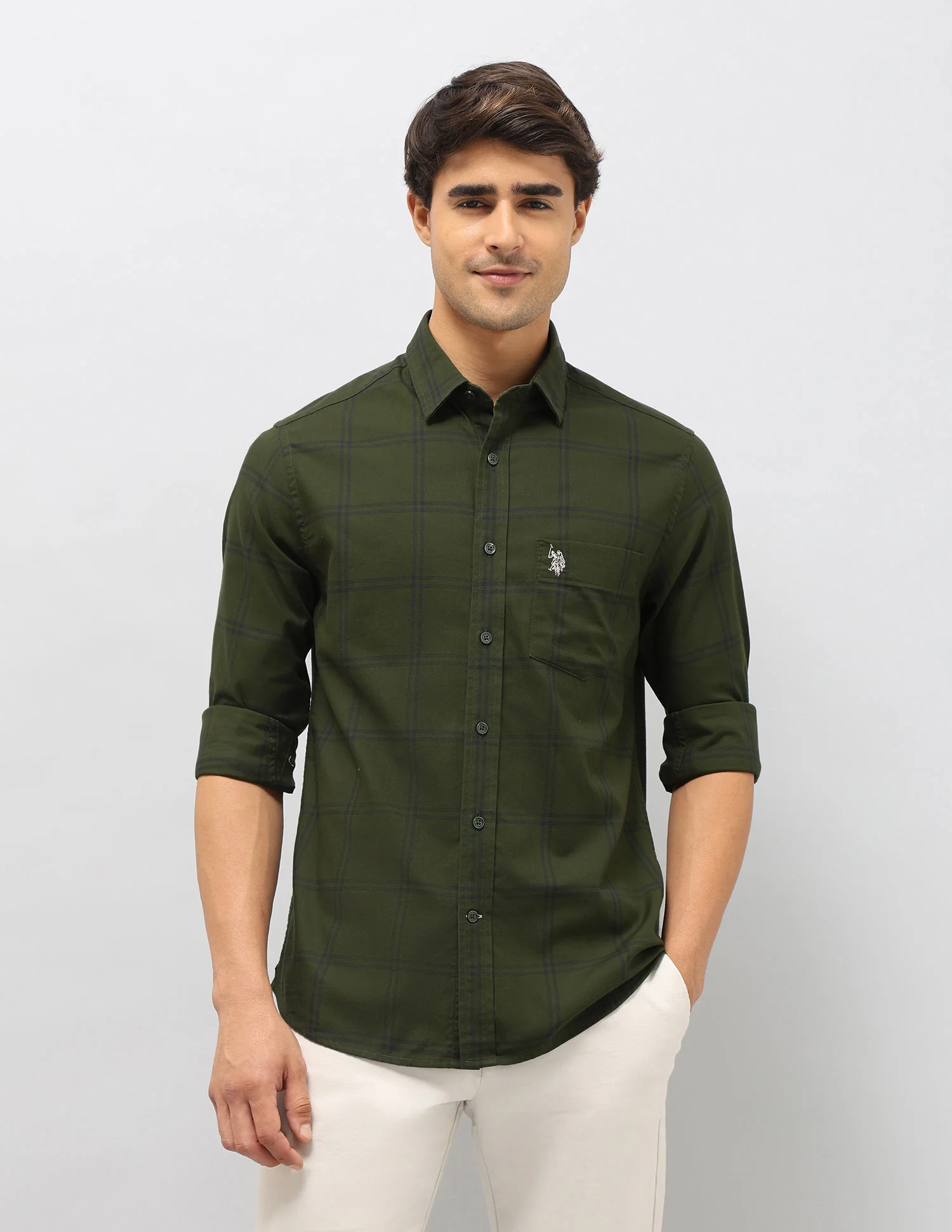 Grid Tattersall Checked Pure Cotton Shirt - Image 6