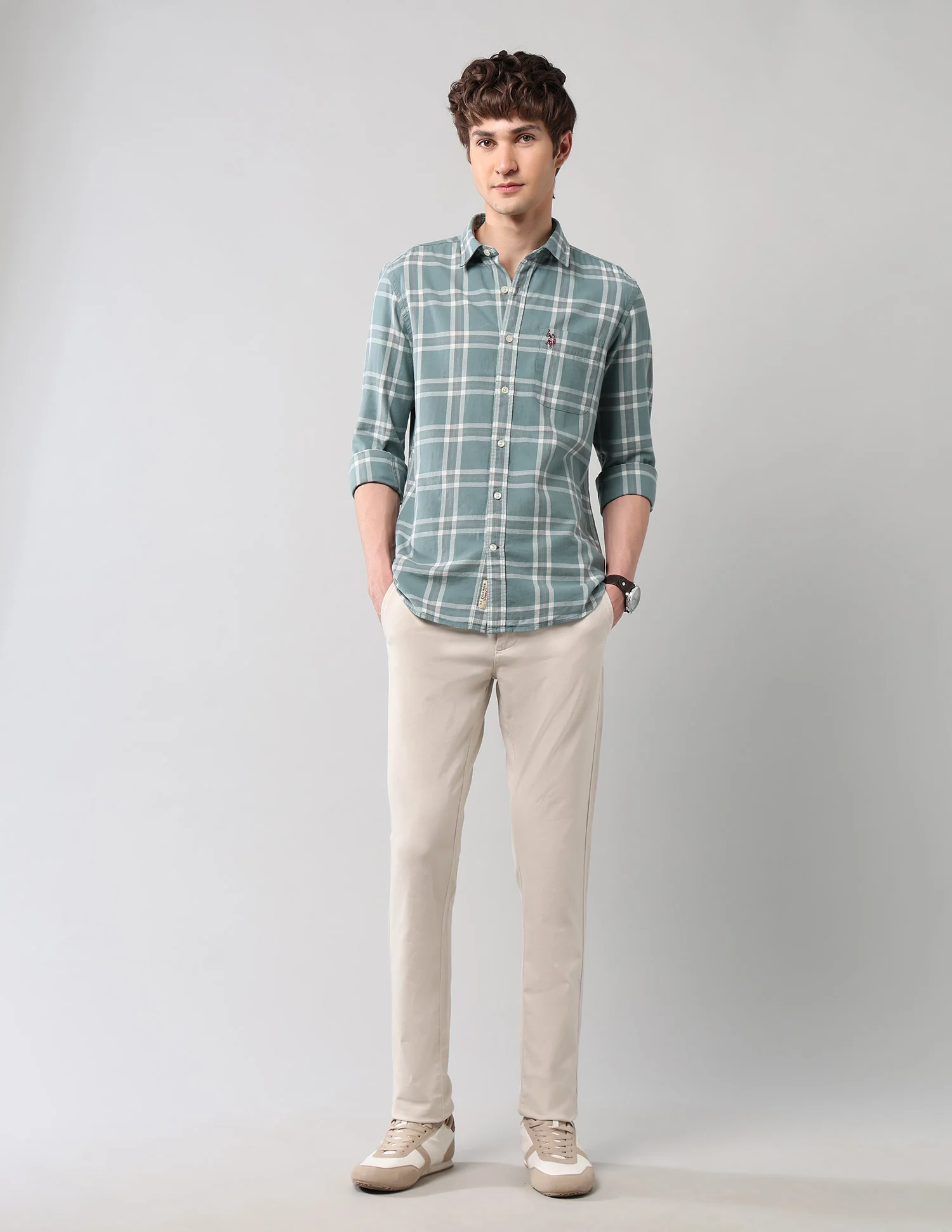 Grid Tattersall Checked Pure Cotton Shirt - Image 3