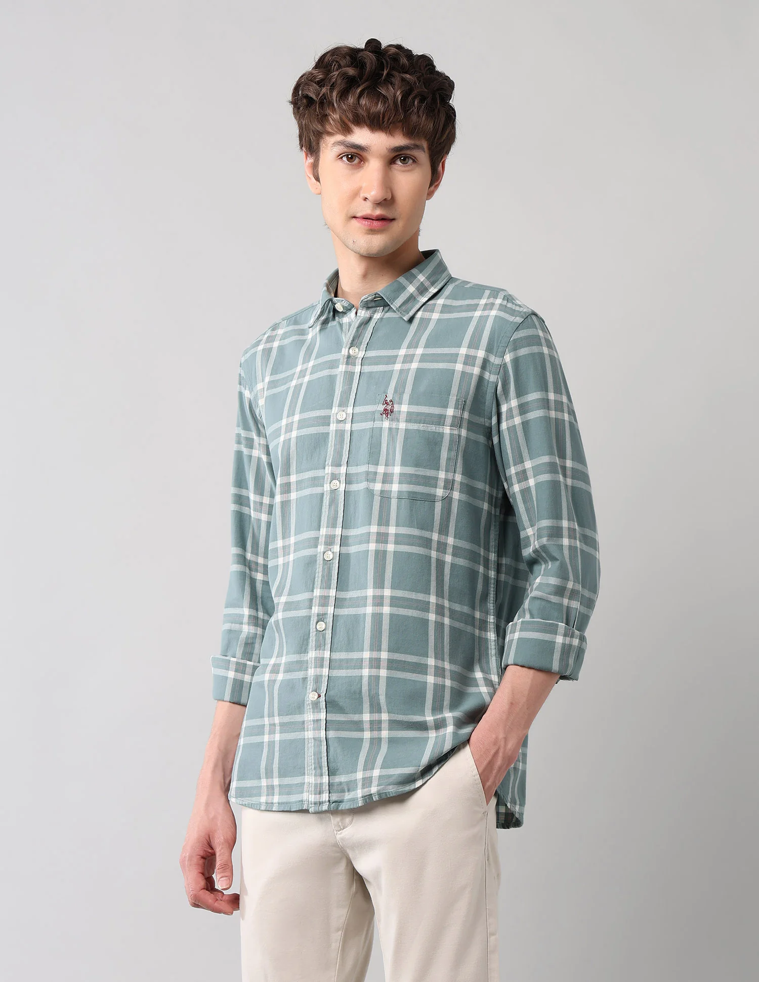 Grid Tattersall Checked Pure Cotton Shirt - Image 4