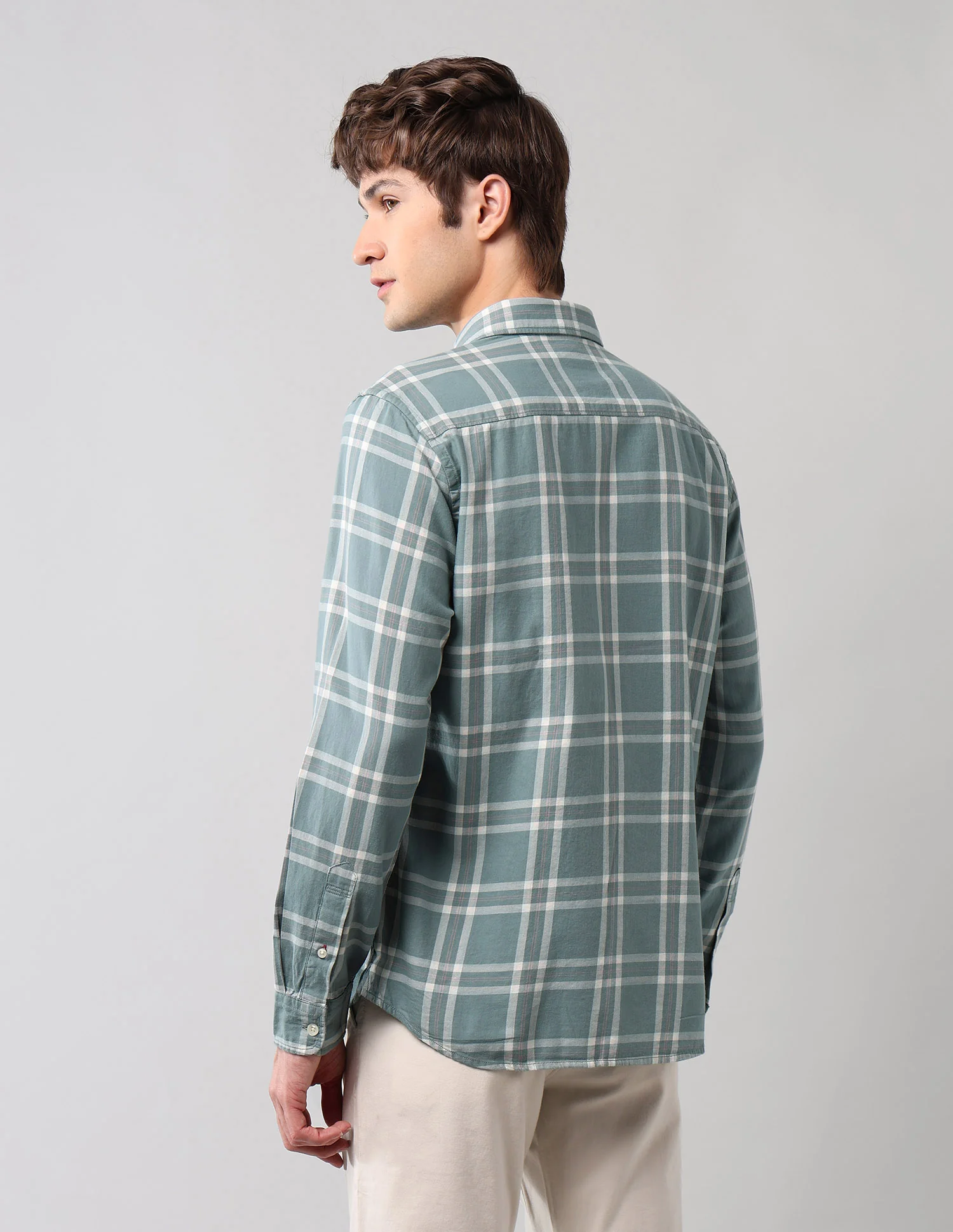 Grid Tattersall Checked Pure Cotton Shirt - Image 5