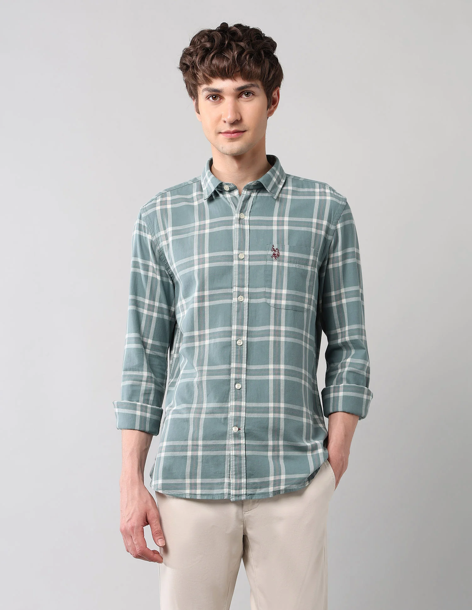 Grid Tattersall Checked Pure Cotton Shirt - Image 6