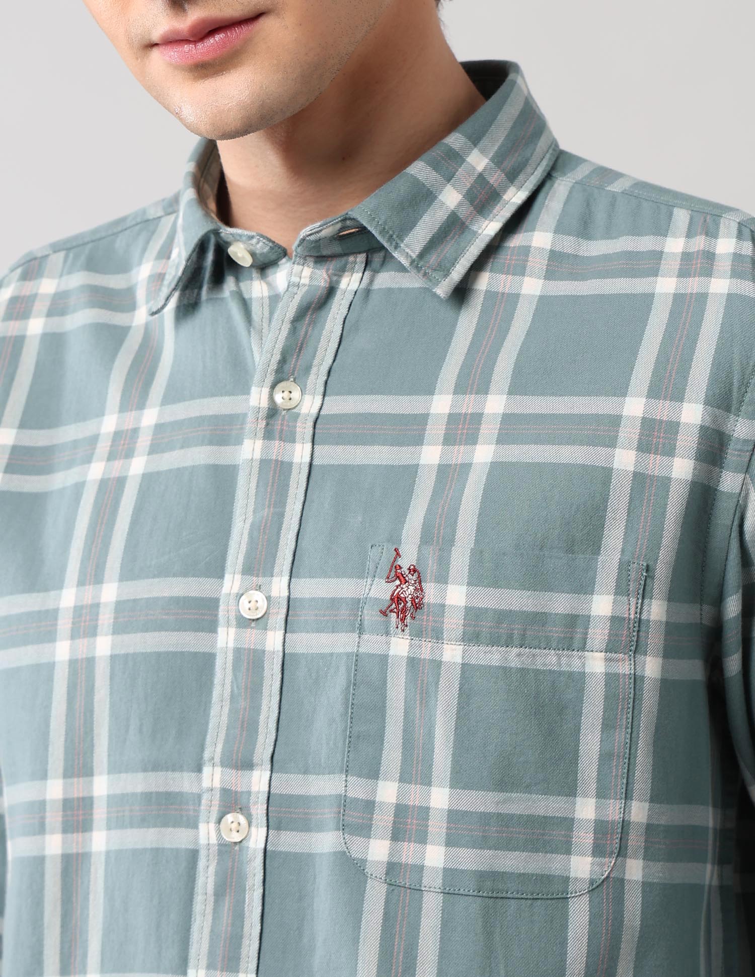 Grid Tattersall Checked Pure Cotton Shirt - Image 7