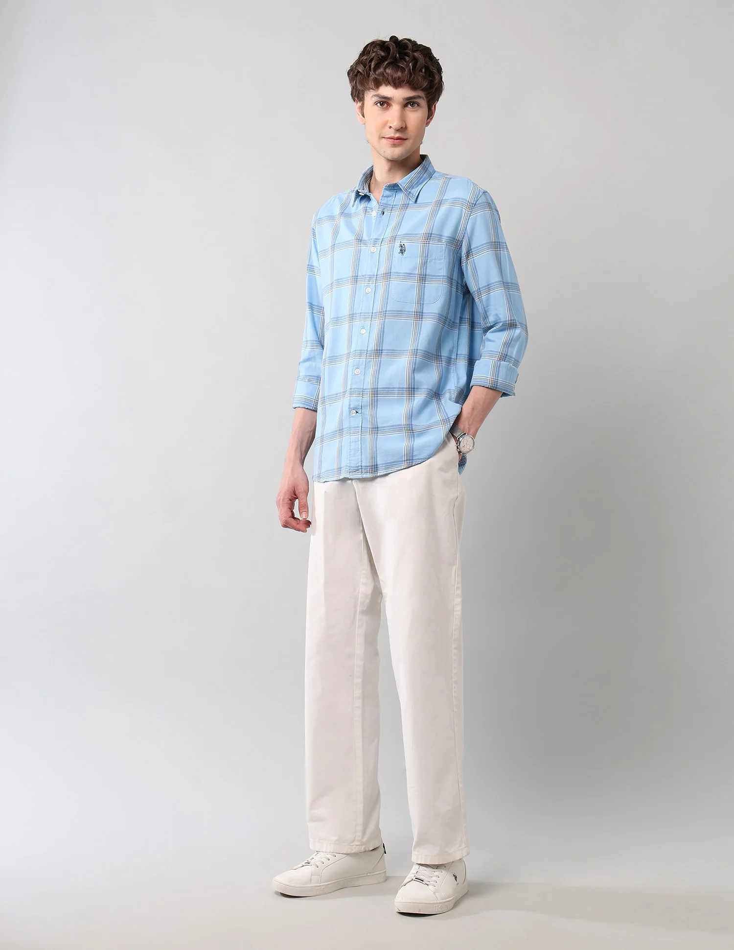 Grid Tattersall Checked Pure Cotton Shirt - Image 3