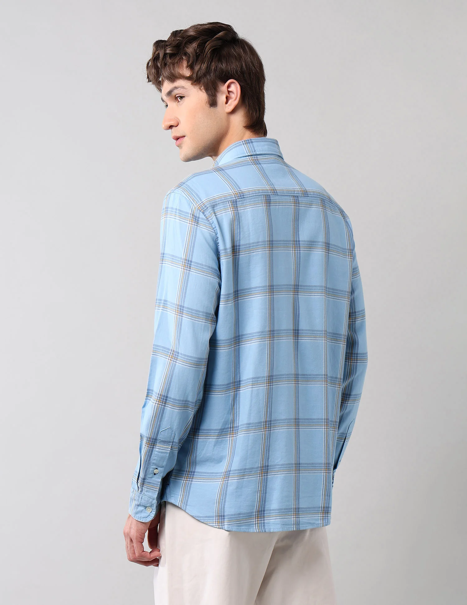 Grid Tattersall Checked Pure Cotton Shirt - Image 5