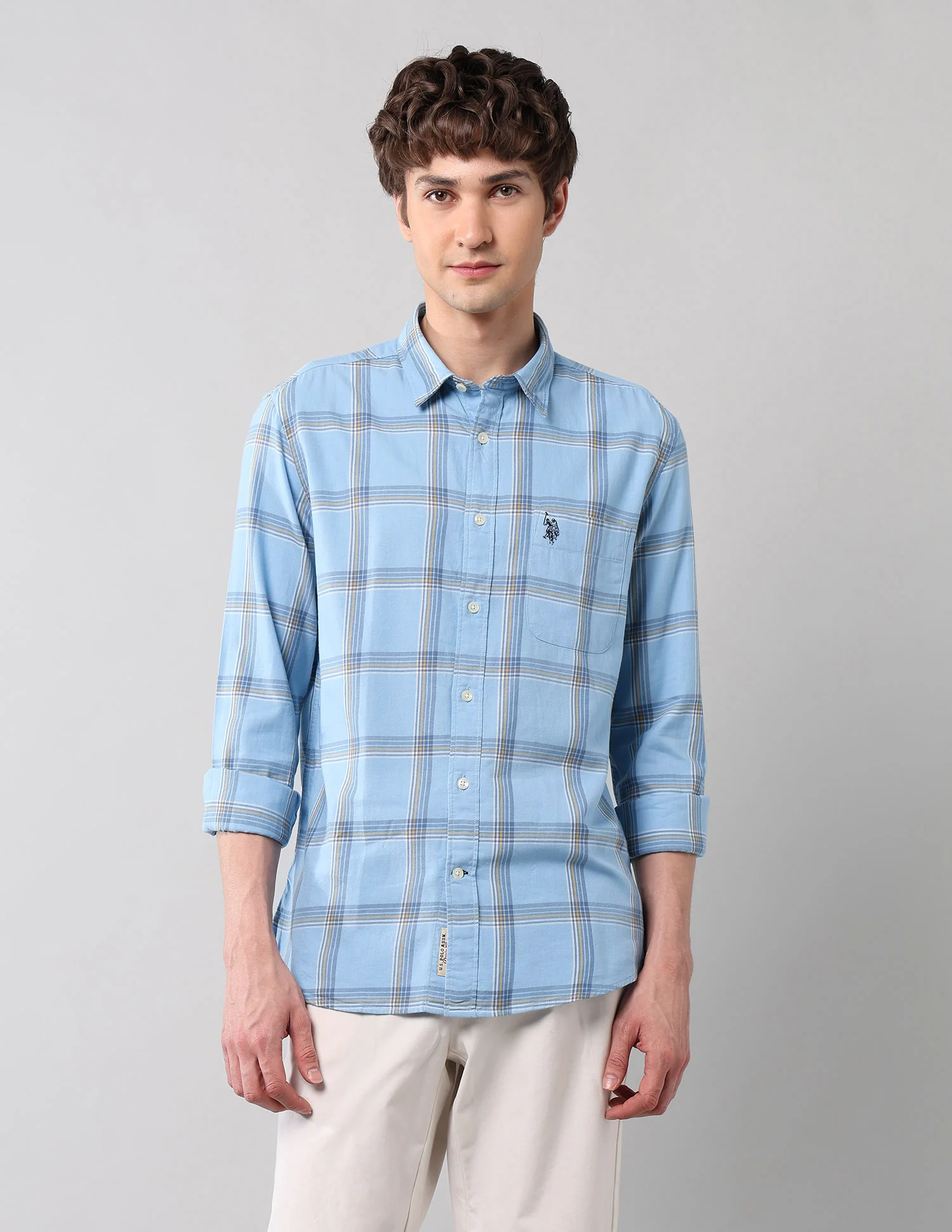 Grid Tattersall Checked Pure Cotton Shirt - Image 6
