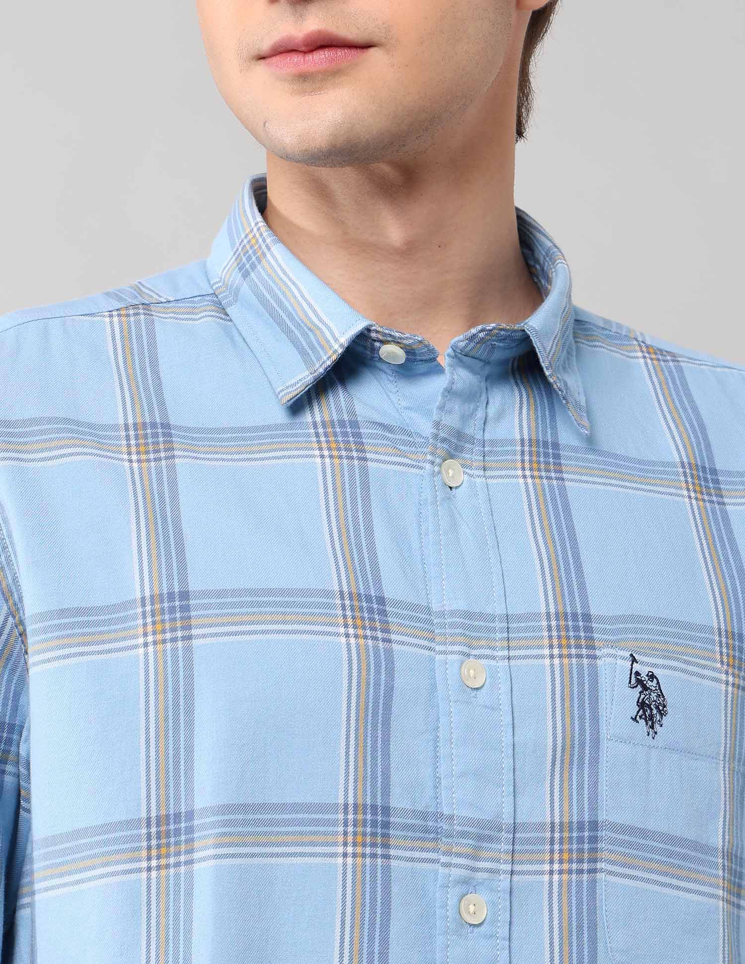Grid Tattersall Checked Pure Cotton Shirt - Image 7