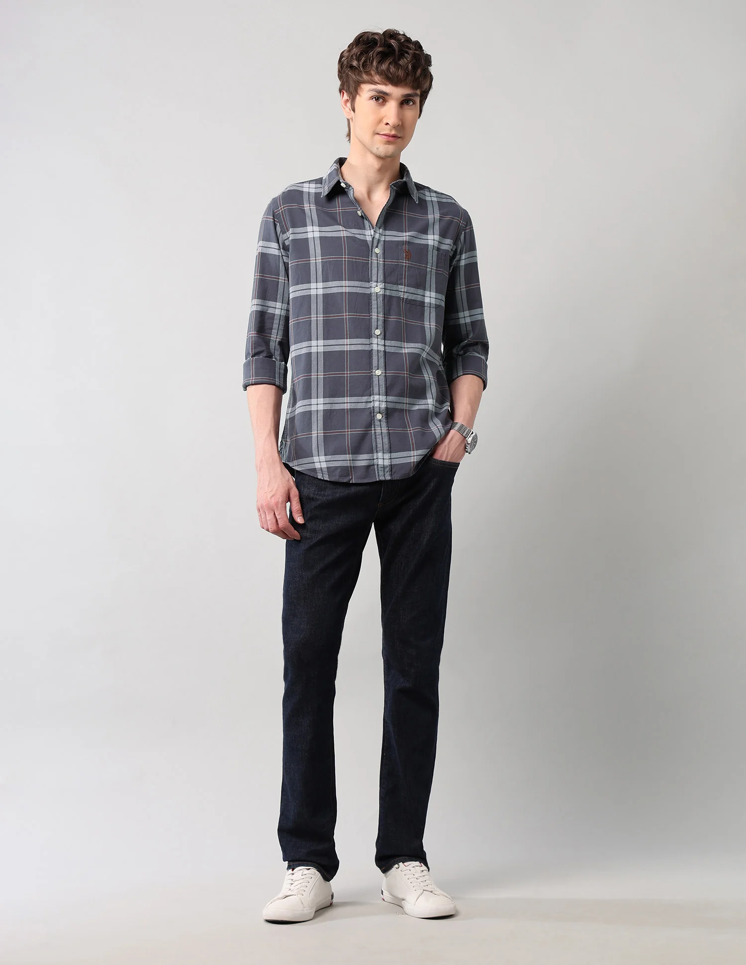 Grid Tattersall Checked Pure Cotton Shirt - Image 3